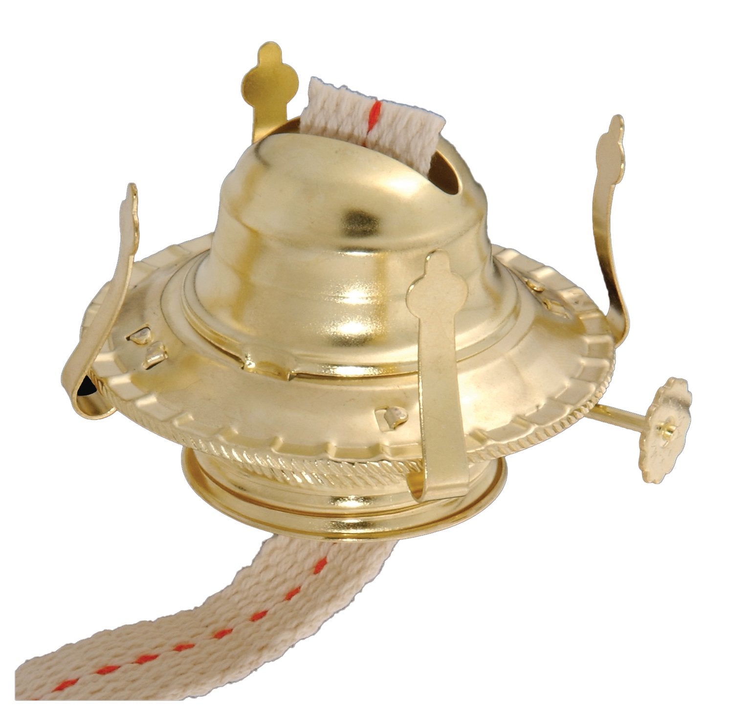 B&P Lamp Replacement Oil Burner - Brass Plated, Size #2, with Reduction Collar & Cotton Wick, Fits Vintage Oil Lamps