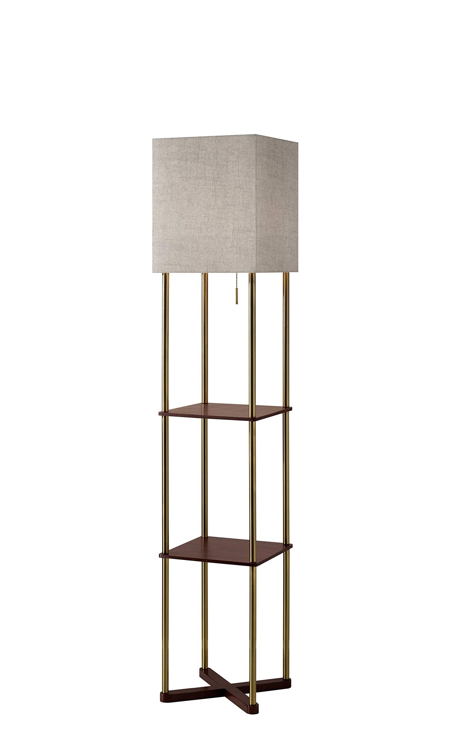 Homeroots 62'' Column Floor Lamp With Gray Square Shade
