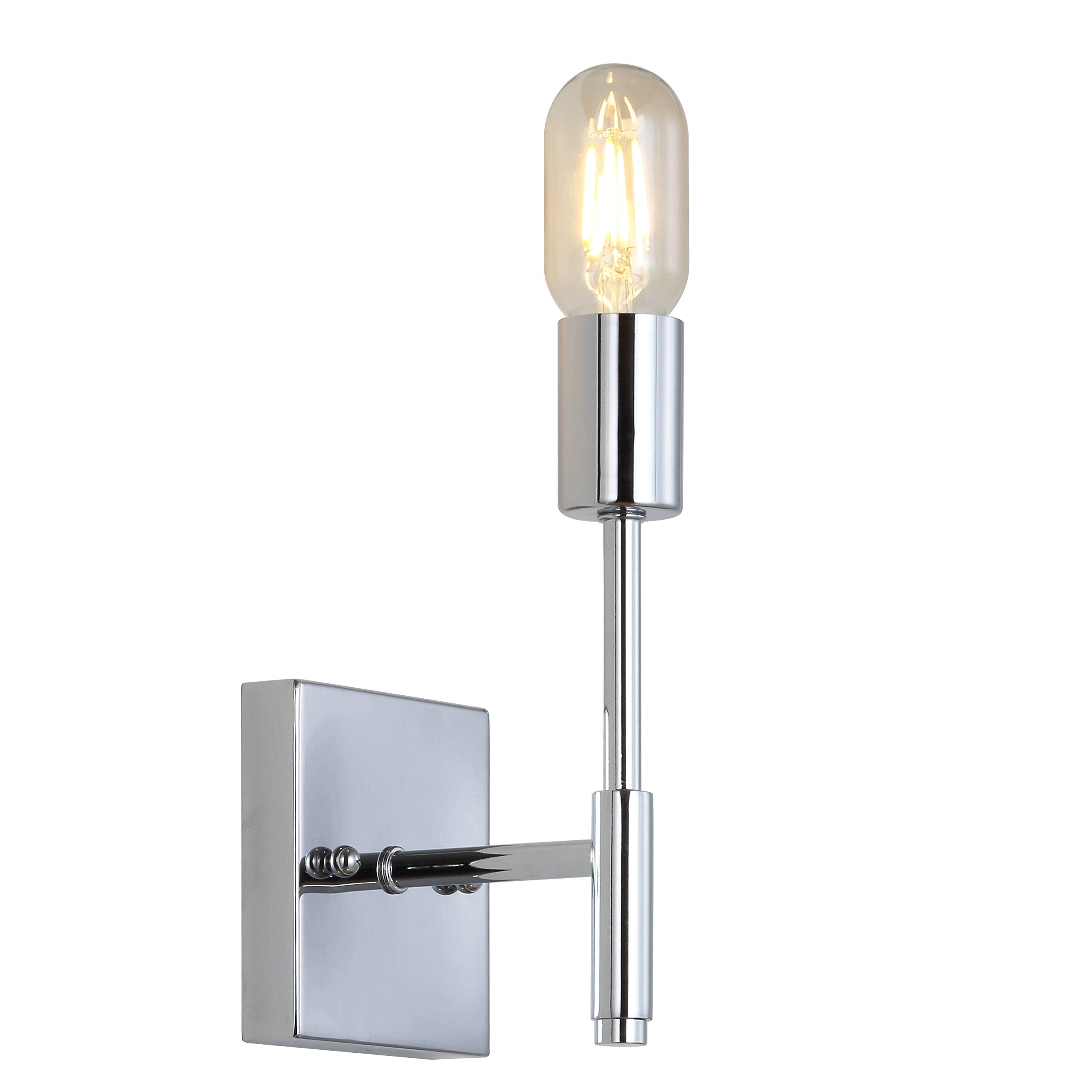 JONATHAN Y Turing 5in 1-Light Metal LED Wall Sconce, Chrome, Model JYL7455A