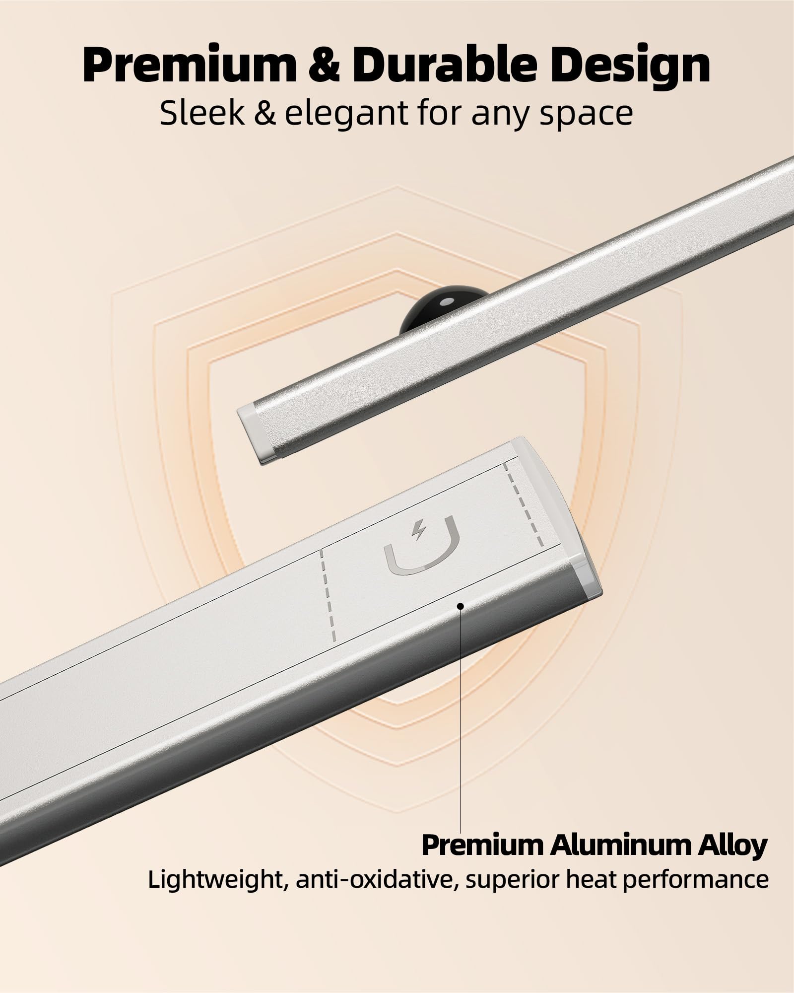 EZVALO 12" Under Cabinet Lighting - 96 LED, Rechargeable Motion Sensor, Dimmable, 3 Color Temps, 3 Pack, ABS Material