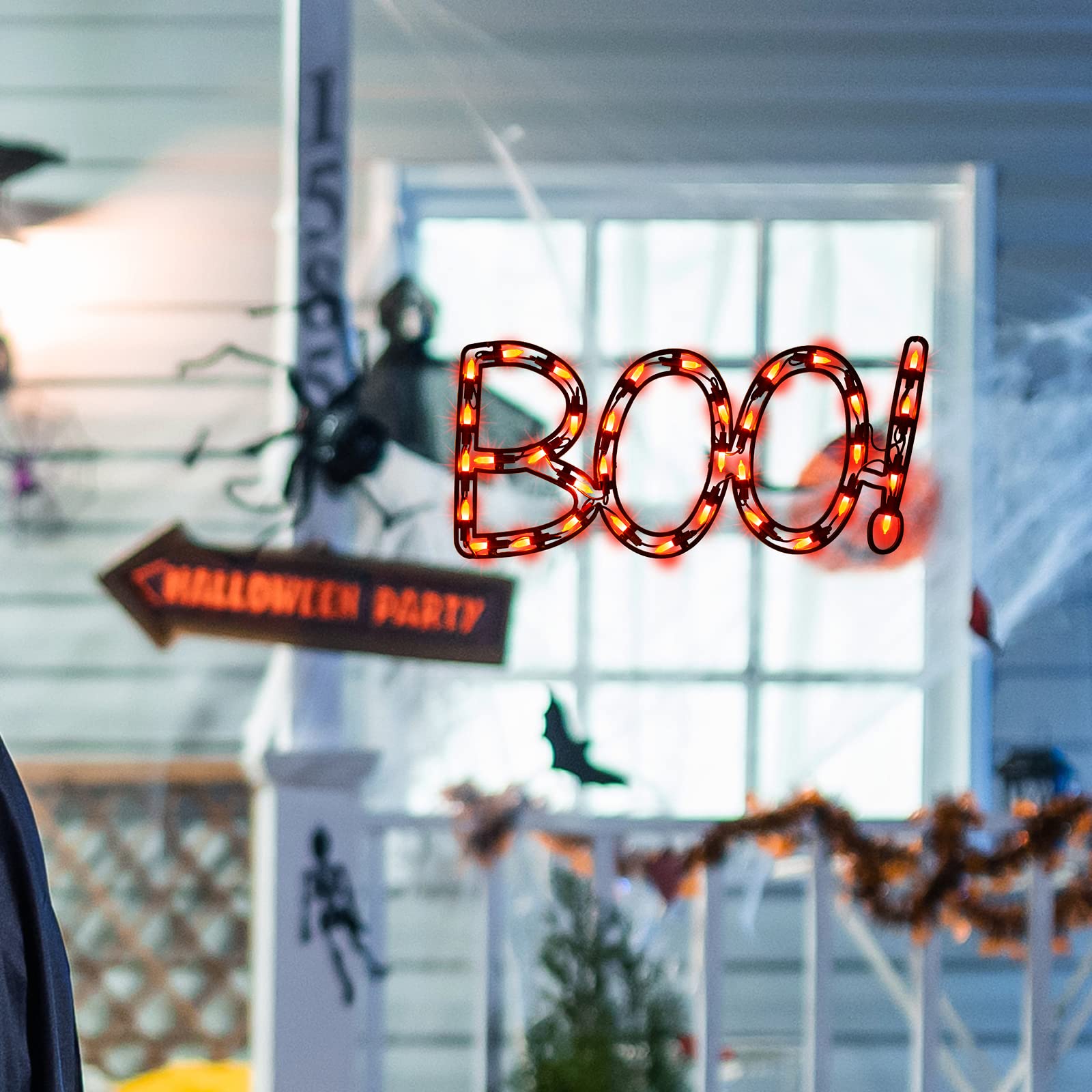 Lamphome 16 Halloween Decorations Window Silhouette Holiday Displays  Light Up Window Lights  Lighted Boo For Party Home Tabletop Ornaments