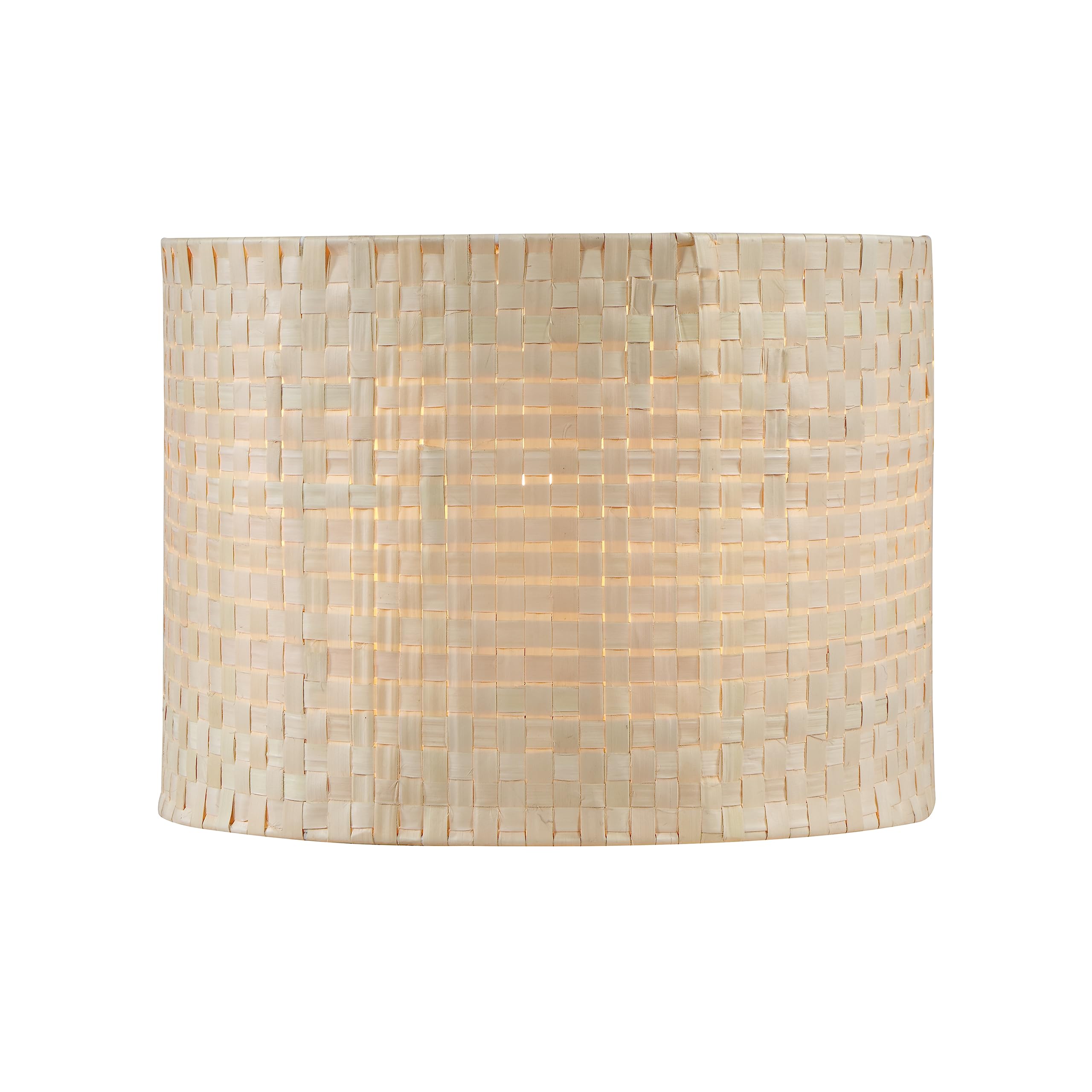 Aspen Creative 31603, Drum Spider Lamp Shade, Natural Palm Leaf, 12&quot; Top X 12&quot; Bottom X 9&quot; Slant Height