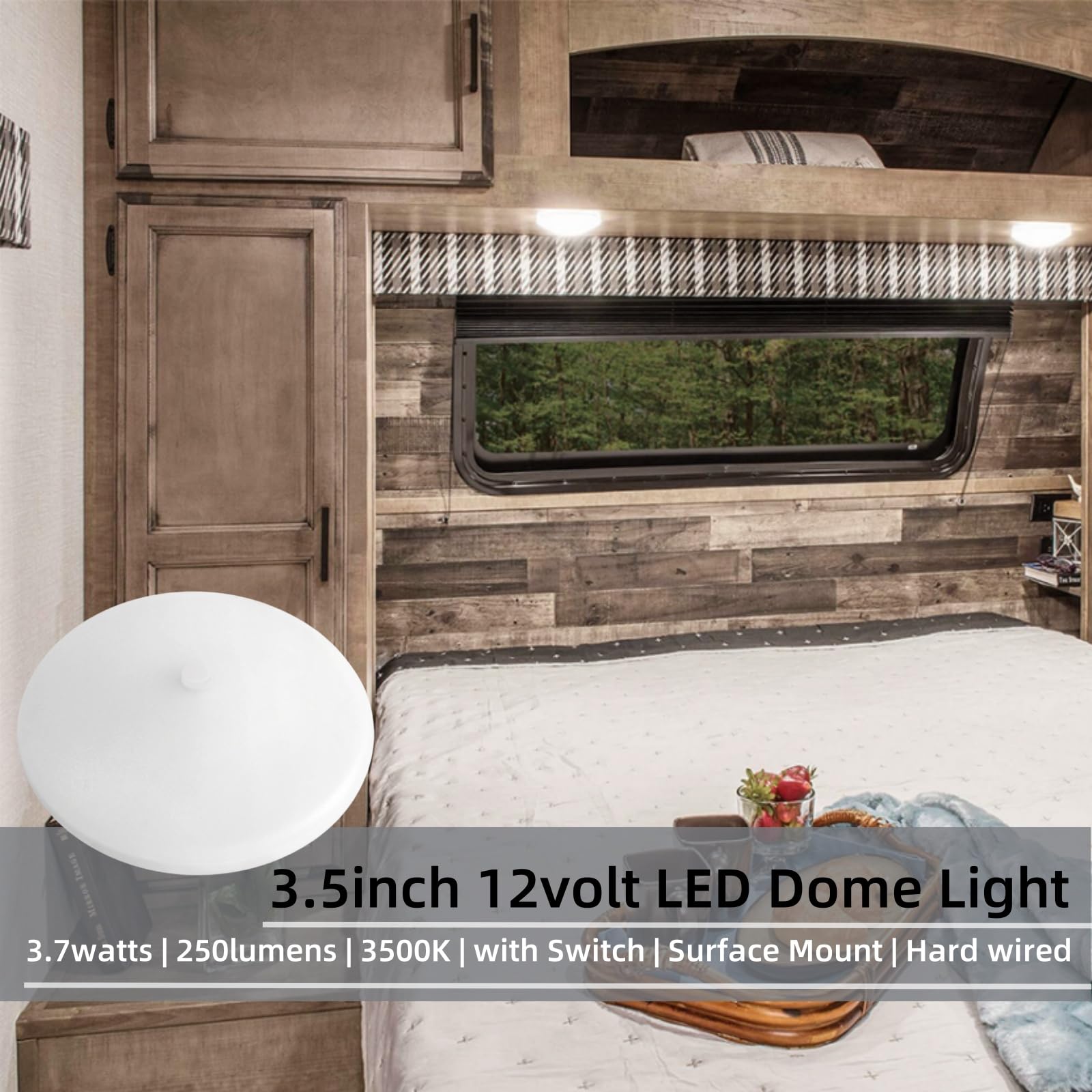 3.5Inch 12 Volt Rv Led Lights Interior Ceiling Light With Switch Under Cabinet Lights For Rv Trailer Boat 3500K Soft White Light