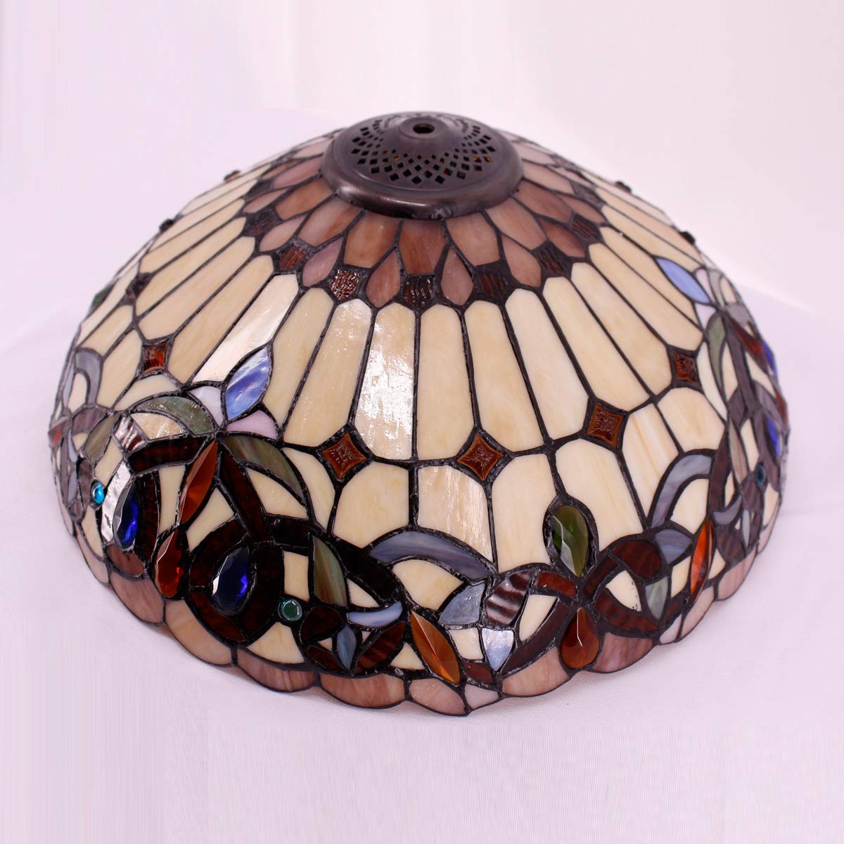 WERFACTORY Tiffany Lamp Shade Replacement, Stained Glass, 16x8 Inch, Serenity Victorian S021 Series