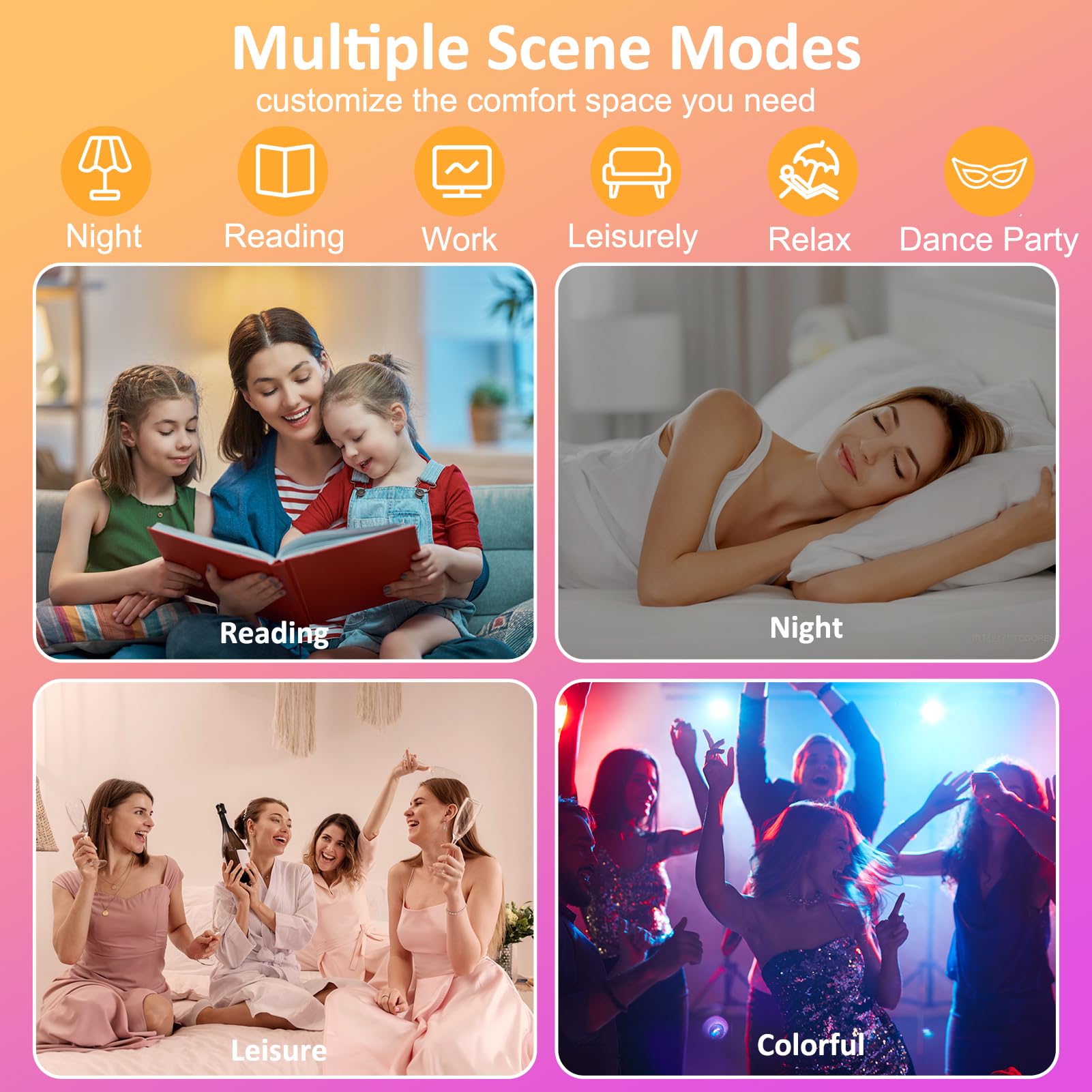 inShareplus Smart WiFi LED Downlight 5W 120V RGBCW Dimmable 12 Pack Multicolor Aluminum