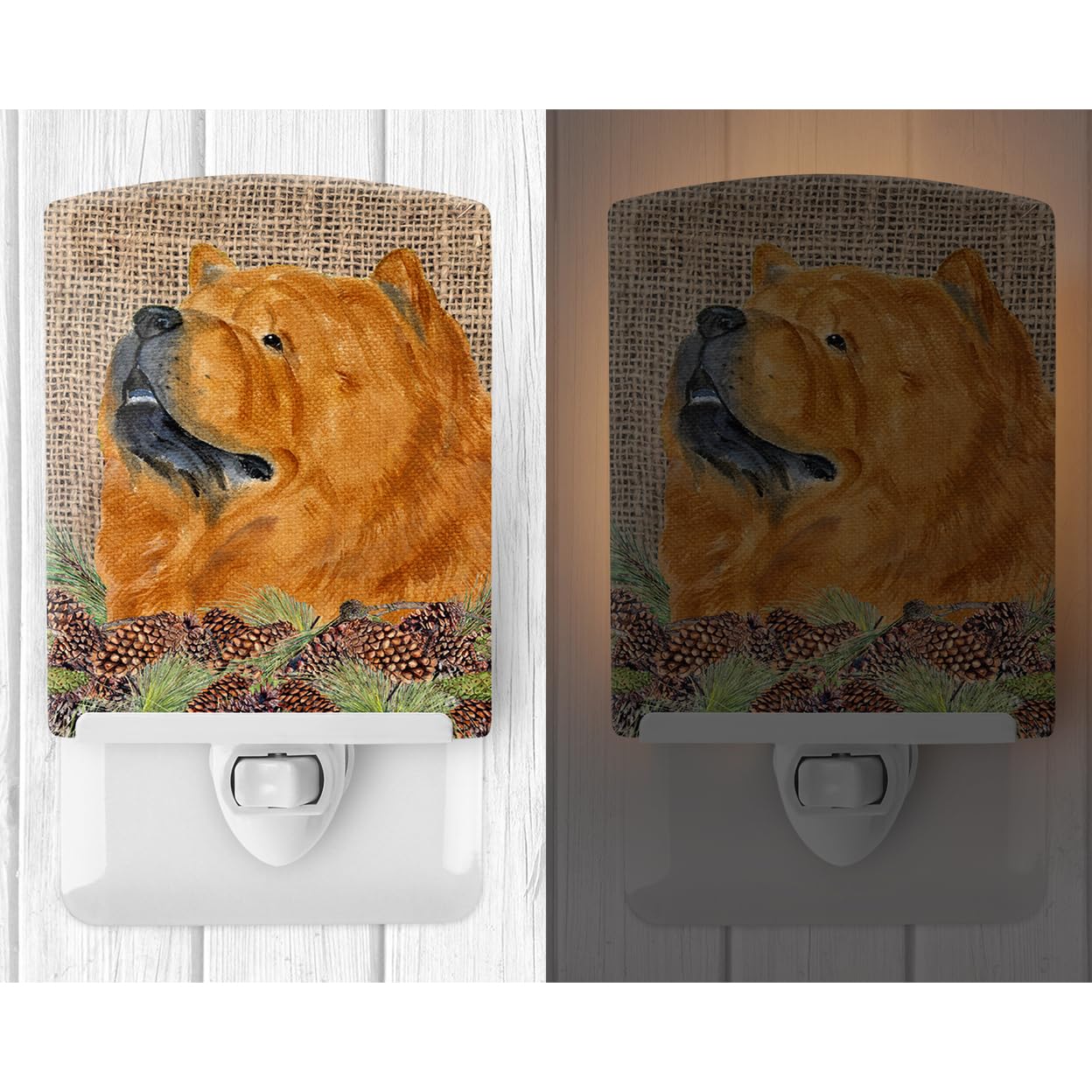 Carolines Treasures Ceramic Night Light Chow Chow 6x4x3in Multicolor Model SS4091CNL, UL-Certified for Bedroom, Bathroom, Nursery