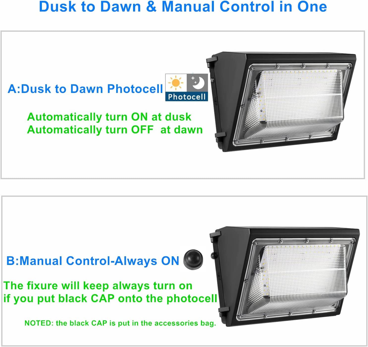 Ununono 2Pack Dusk To Dawn 180W Led Wall Pack Light Fixture, 25200Lm 1500W Hps/Hid Equivalent,100-277V, 5000K Daylight Commerical/Industrial Outdoor Security Lighting, Parking Lot,Entrance, Warehouse
