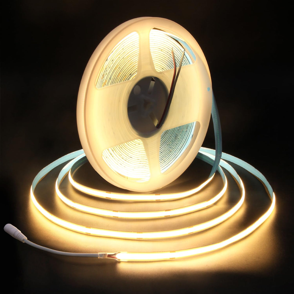 Alitove Cob Led Strip Lights Warm White 3000K Uniform 24V Led Tape Light 32.8Ft Premium High Density 480Leds/M Cri90+ Flexible Dimmable 8Mm Cob Led Lights For Home Indoor Decoration(No Power Supply)
