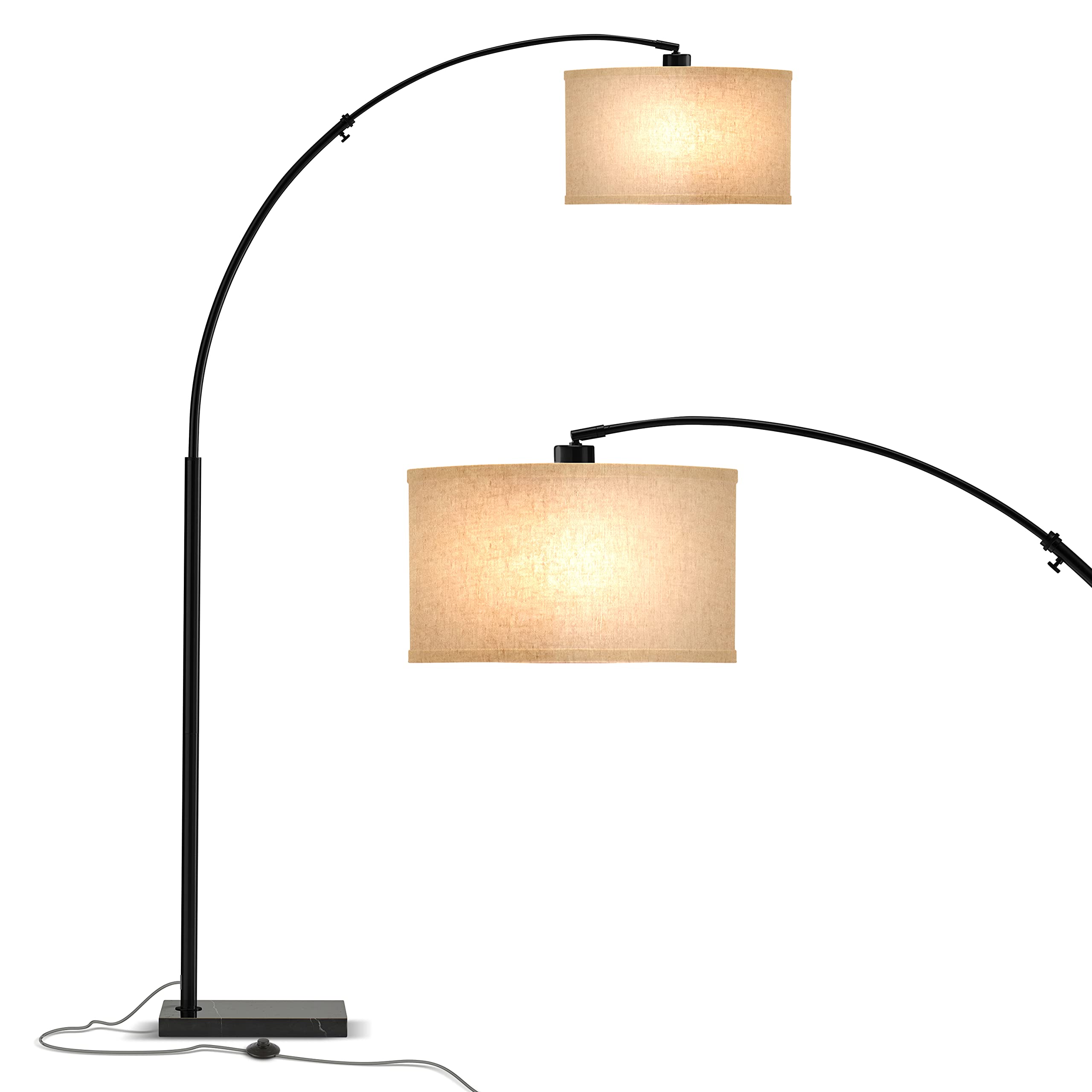 Brightech Logan Arc Floor Lamp, Modern Steel Design, Classic Black, Tall Standing Lamp for Living Rooms, Offices & Bedrooms, Model 910389b5