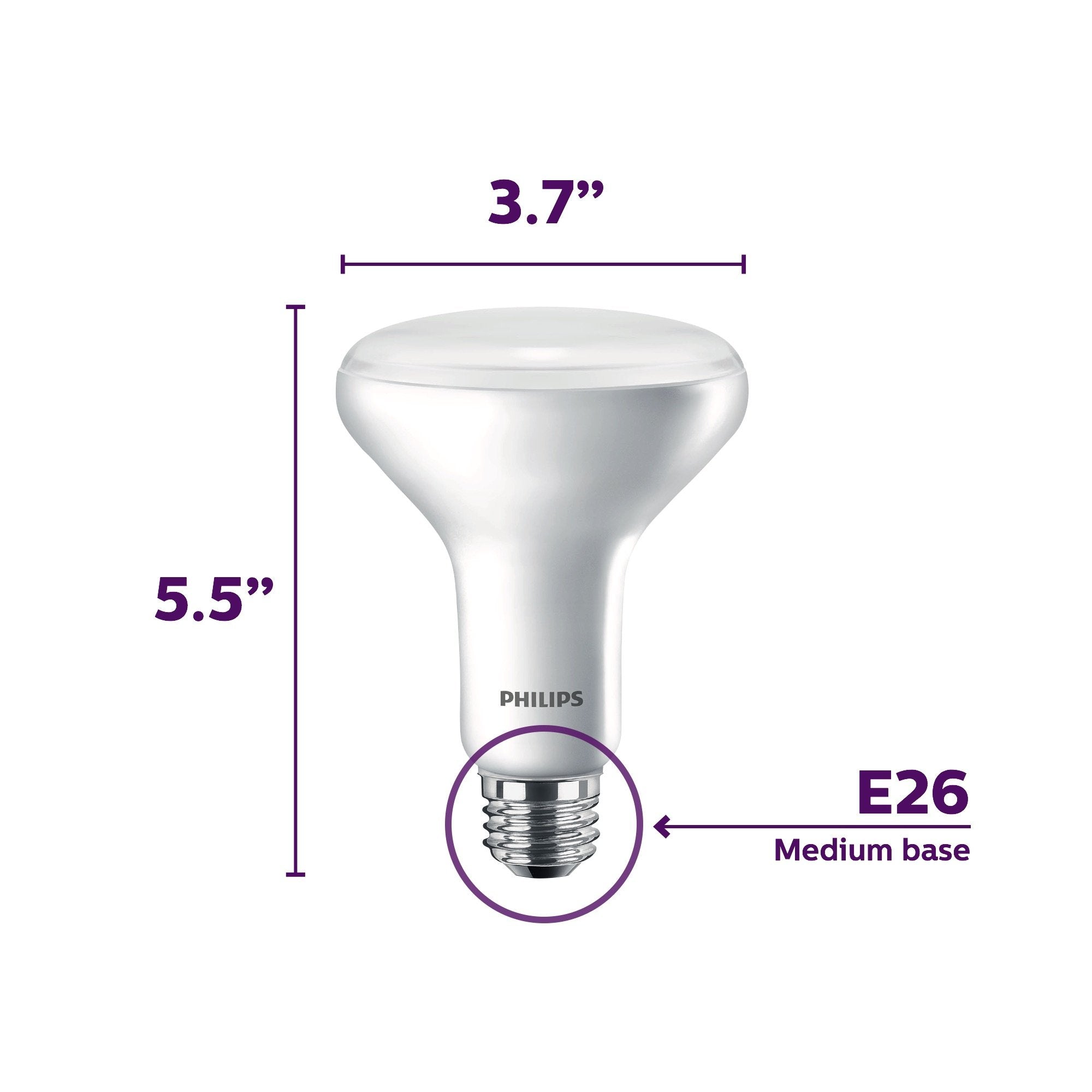 Philips LED Dimmable BR30 Light Bulb, 650-Lumen, 5000K, 11W (65W Equivalent), E26 Base, Frosted, Daylight,