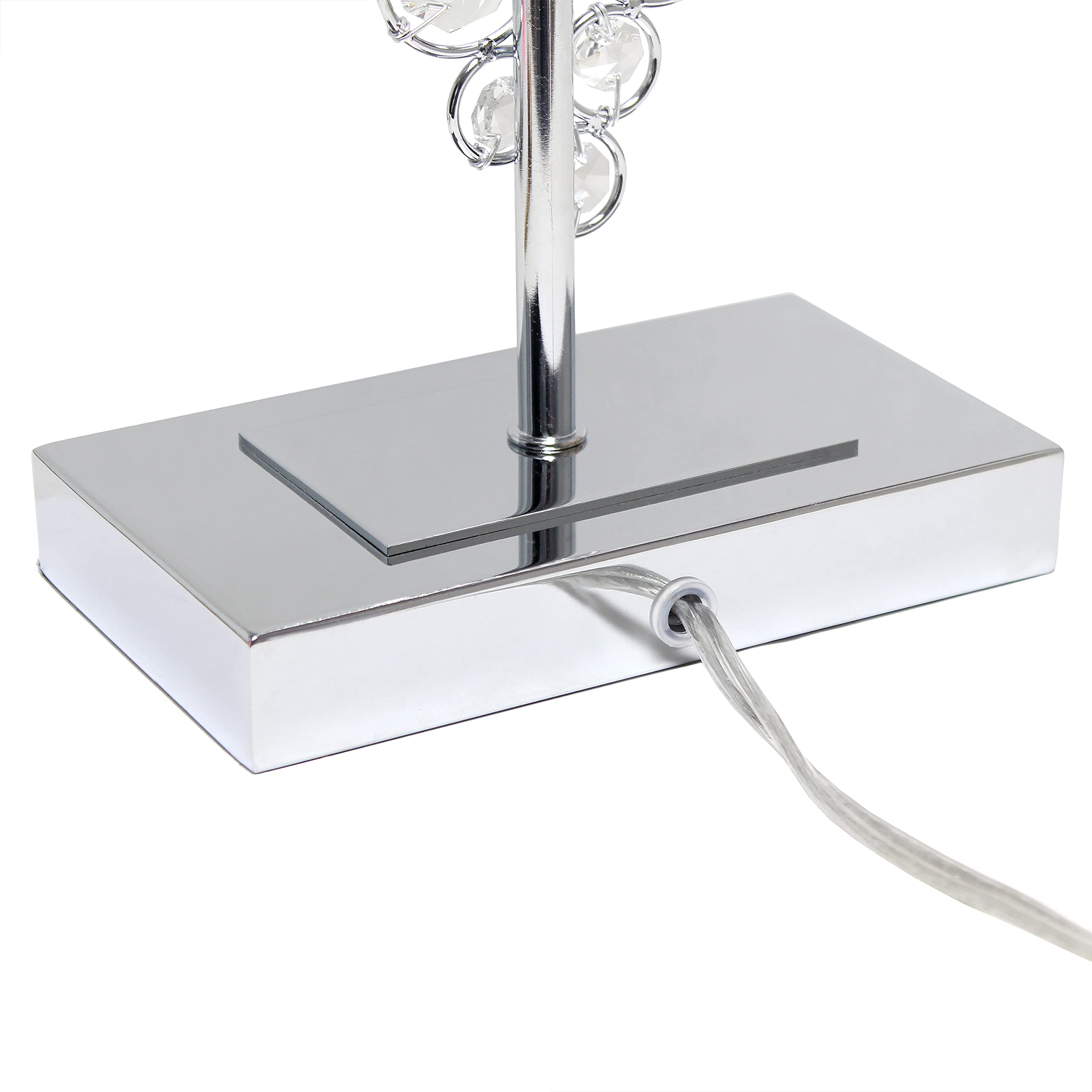 Elegant Designs Chrome Table Lamp - LT1027-CHR, 14x9x26.25", Crystal Sequin Finish
