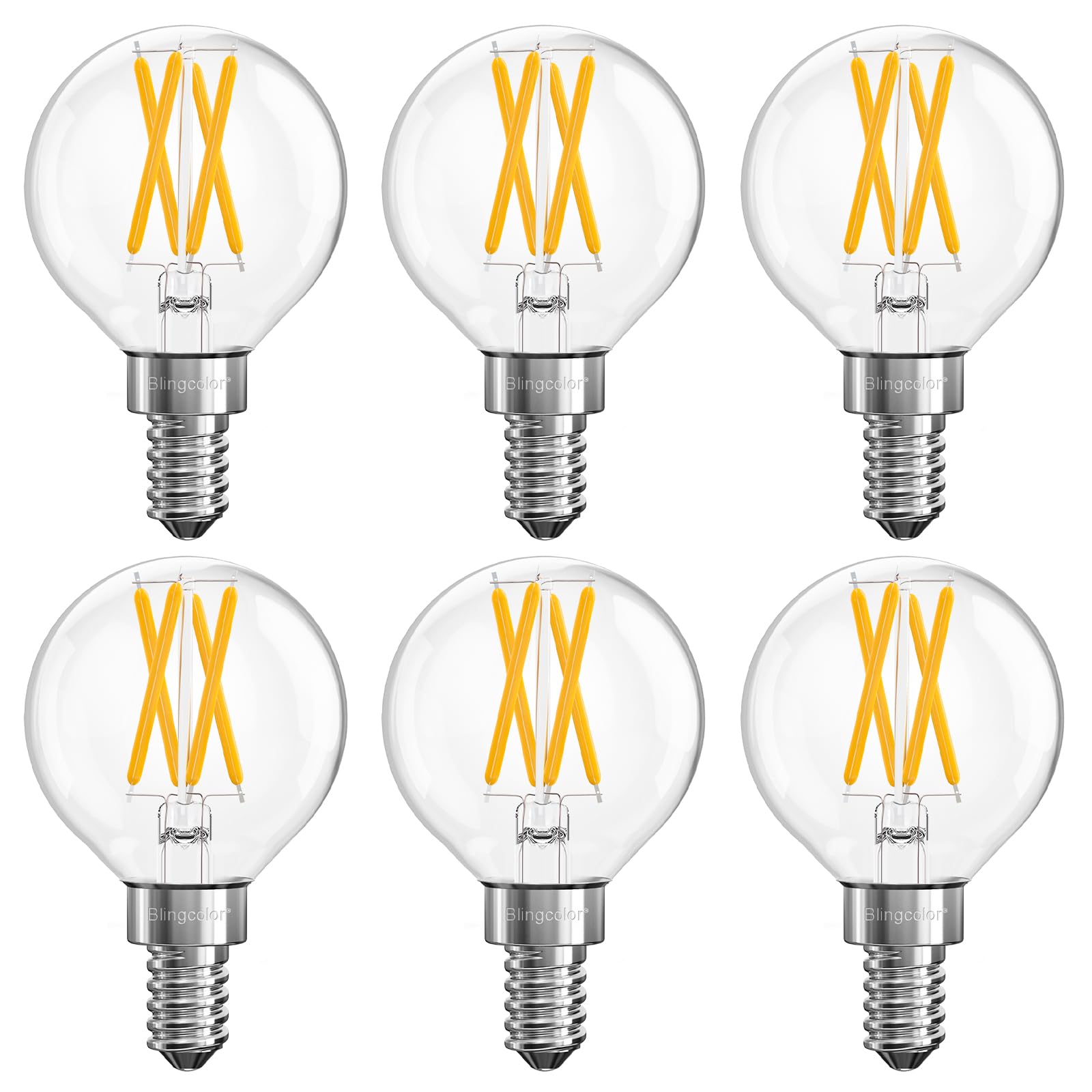 Dimmable E12 Led Bulbs 60 Watt Equivalent, 6 Pack G16.5 Small Globe 6W Led Light Bulbs, Soft White 3000K E12 Led Candelabra Ligh