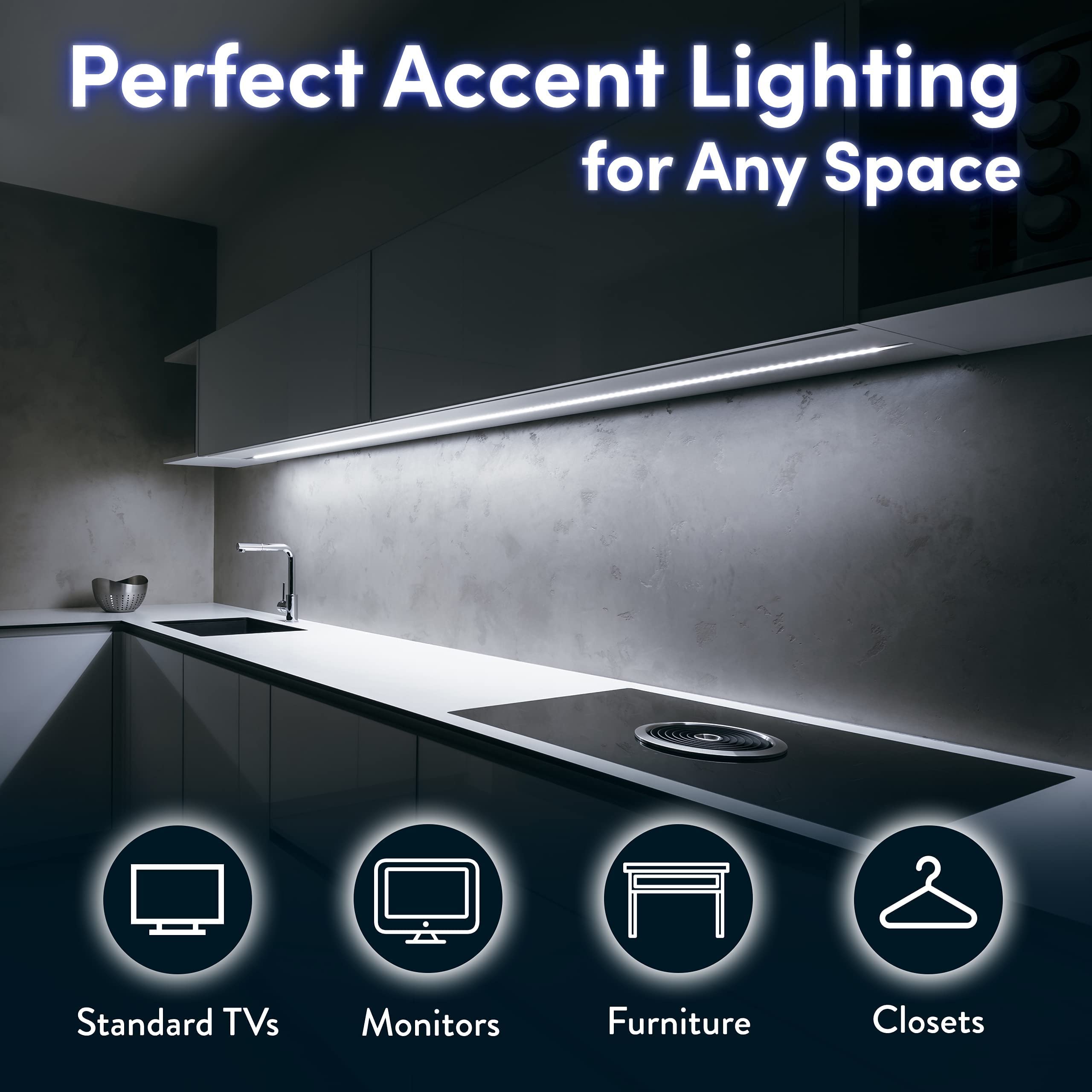 Luminoodle Usb Bias Lighting - Led Tv Backlight Strip - Ambient Home Theater Light, Tv Accent Lighting To Reduce Eye Strain, Imp