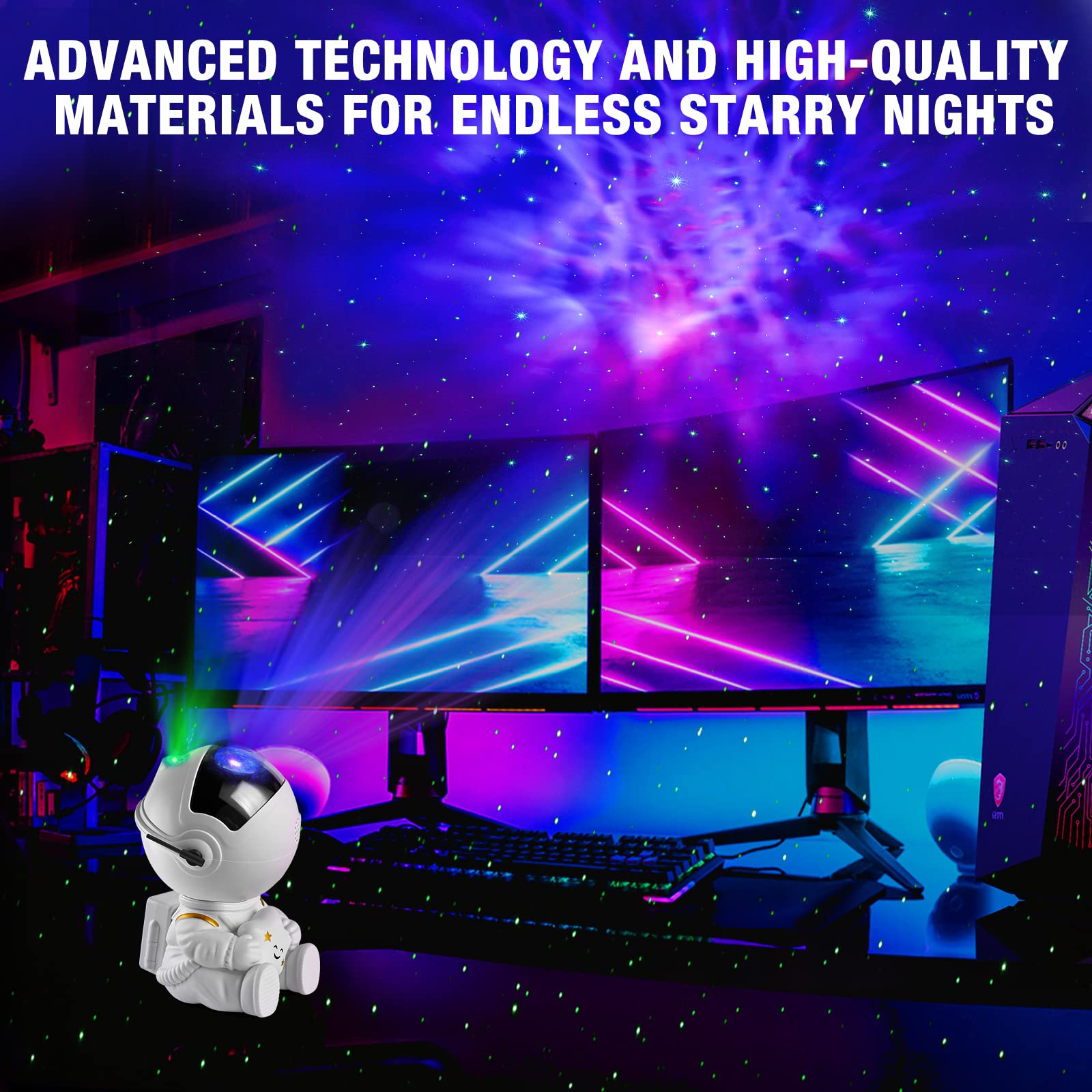 XHSY Astronaut Projector Star Projector Galaxy Light CKM-0002 Plastic White2