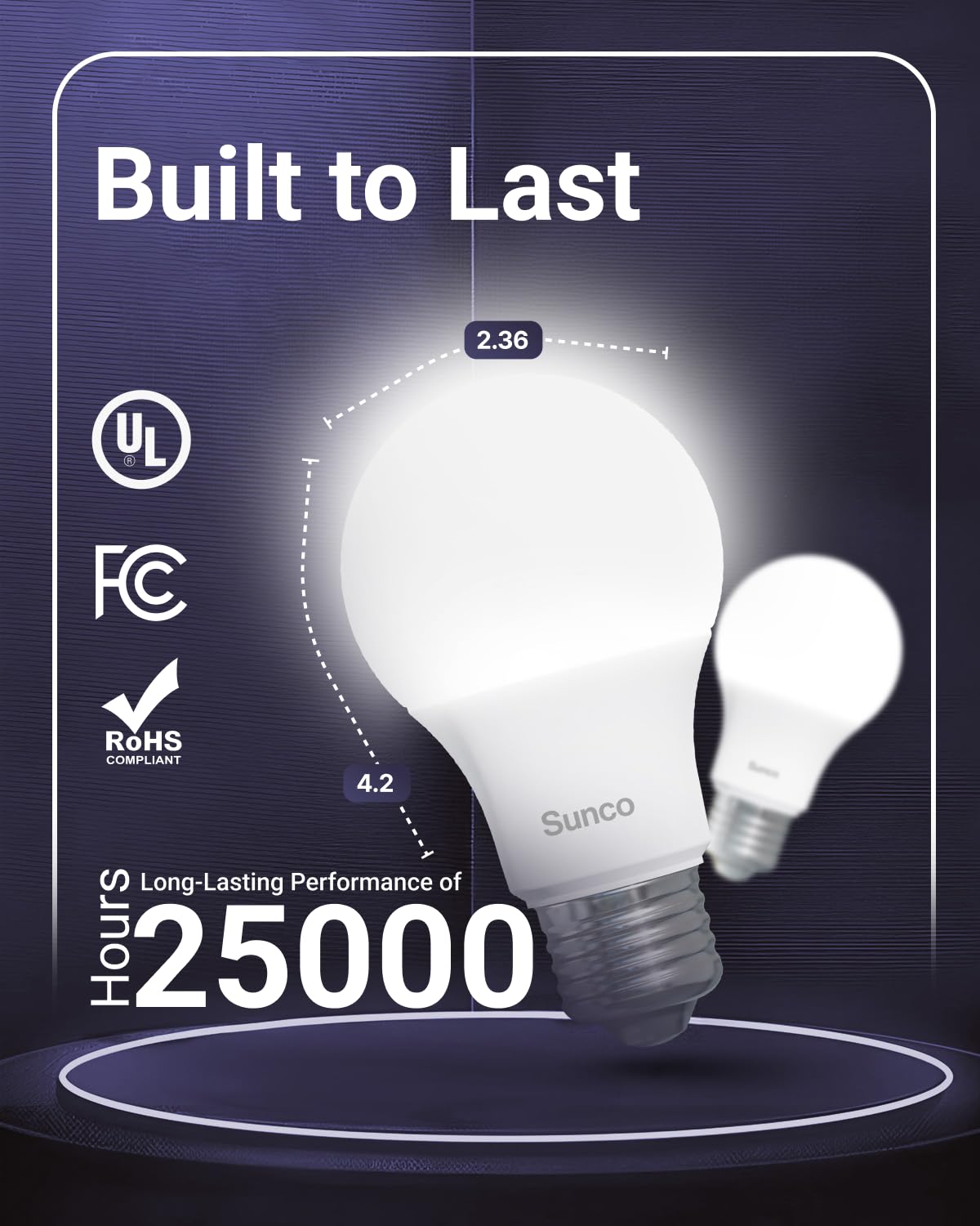 Sunco 12 Pack A19 Led Light Bulbs, [Focos Para Casa], E26 Base Lamp Bulb For Bedroom Bathroom, 850 Lm, 8W (60W Equivalent), 4000