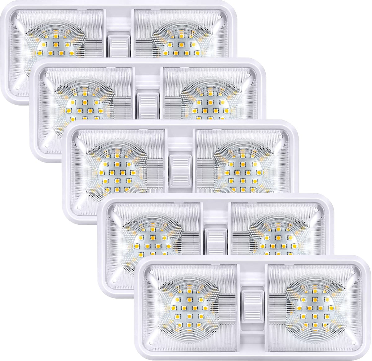 Kohree Rv Lights Interior, Upgrade 800 Lumens Rv Led Ceiling Lights, 12V Rv Lights Fixture With On/Off Switch For Rv Car Trailer