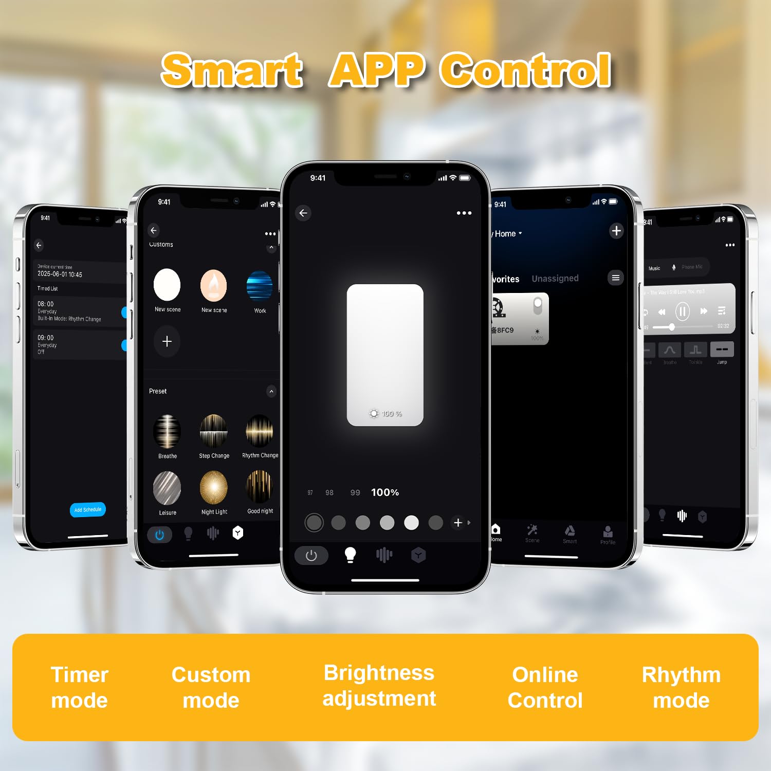 Lichaser LED Backlight Sheet 4 Pack, Dimmable 6000K 24V, Flexible Remote & APP Control, 19.7x9.7 Inch, White for Counter