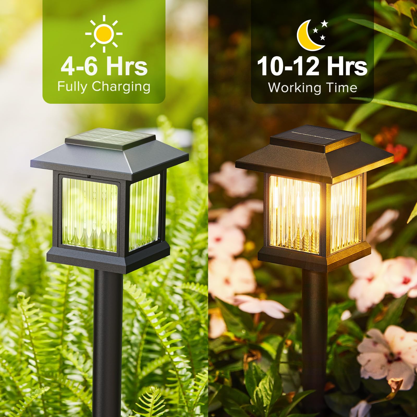 Kooper 10 Pack Solar Pathway Lights Outdoor, Unique Solar Garden Lights Outdoor Waterproof, Bright Walkway Llights Up To 10 Hour