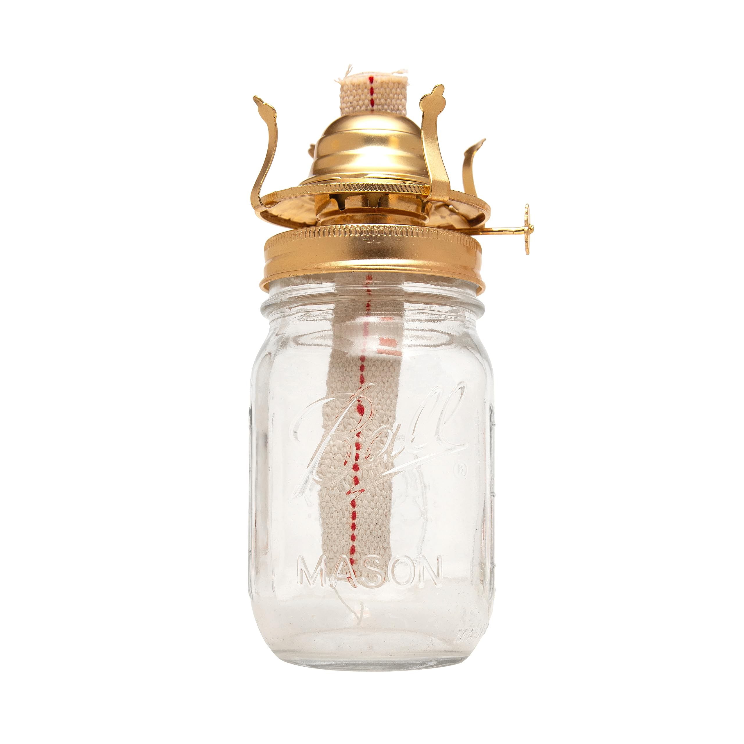Creative Hobbies® M999M Oil Lamp Replacement Burner Chimney Holder for Regular Mouth Mason Jars, Gold, 2 Pack