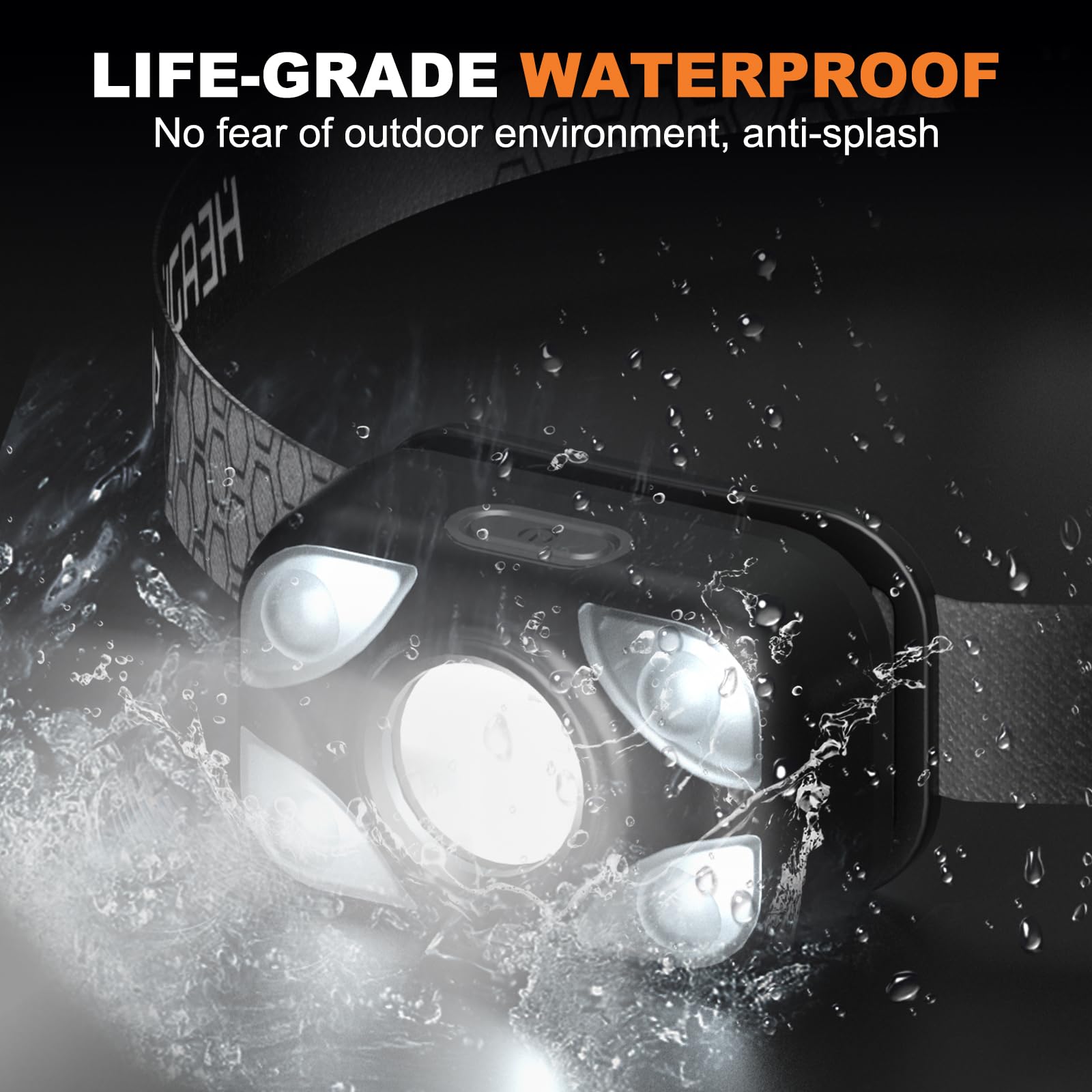 Pinsai Ultra Bright Headlamps 6 Light Modes Motion Sensor Headlight Led Rechargeable Comfortable Head Lamp For Adult Kid, Lightw
