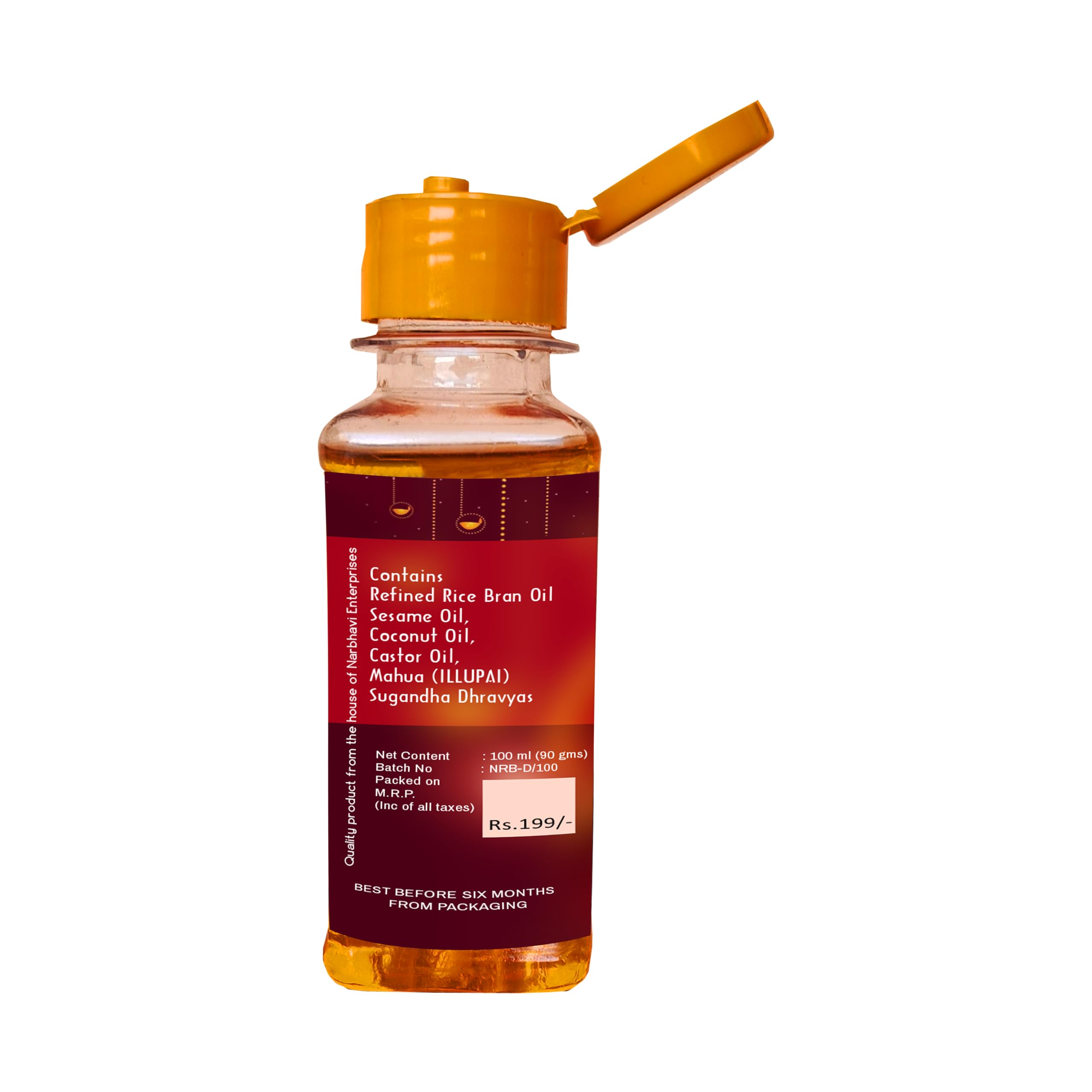 Narbhavi Pure Panchguna Deepam Pooja Oil | Til Oil for Pooja | Daily Pooja oil | Pooja Lamp Oil | with Jasmine Fragrance, Deepam