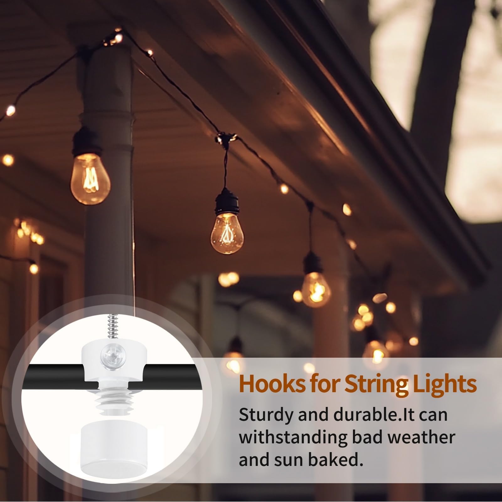 Adcssynd Ceiling Hooks - 3 Pack White Aluminum Swag Hooks for Pendant Lights, 0.29'' Hole, Modern Design