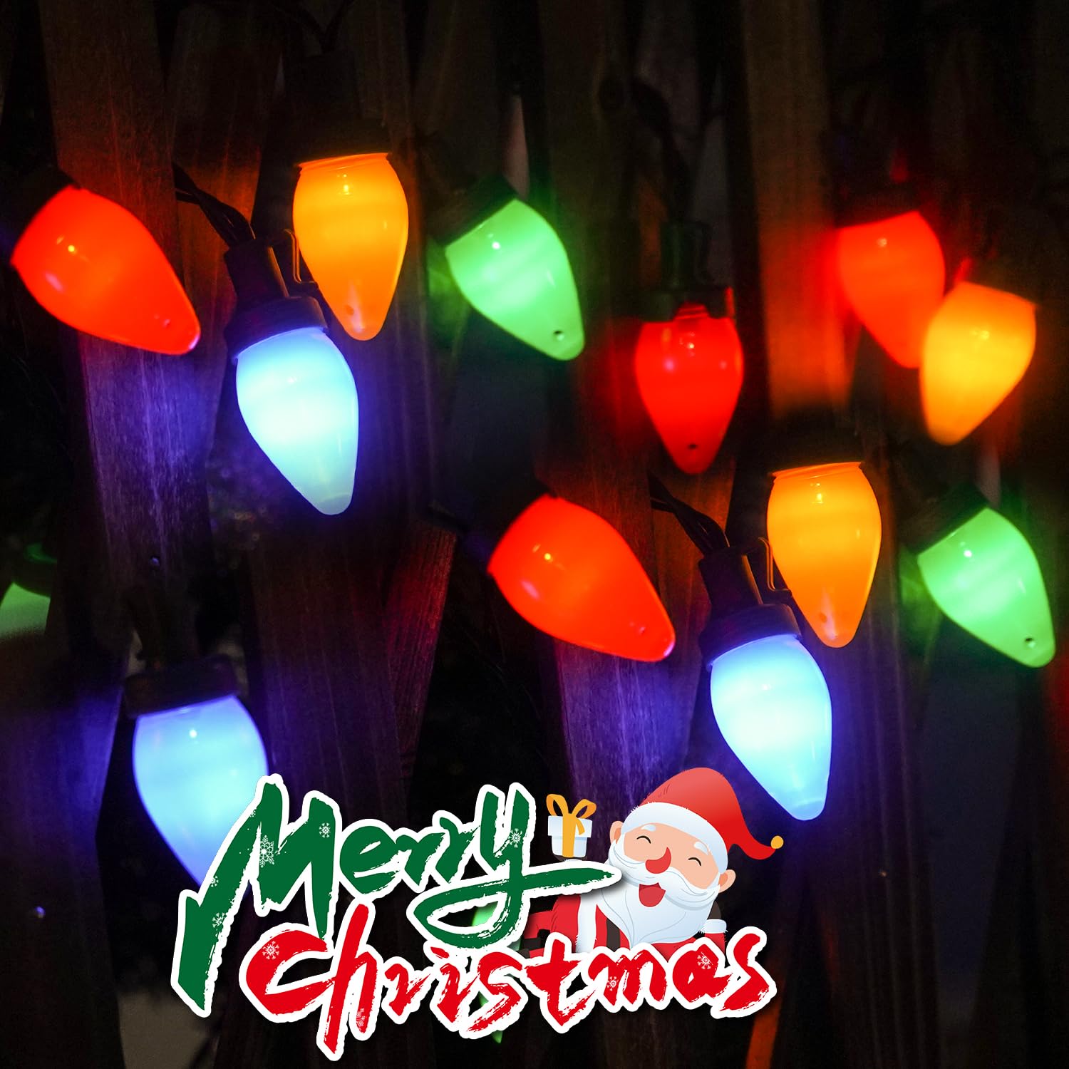 Couah C7 Christmas Lights Battery Operated 24Ft,50Led C7 Christmas Lights Battery Powered Led Battery Powered Lights For Indoor