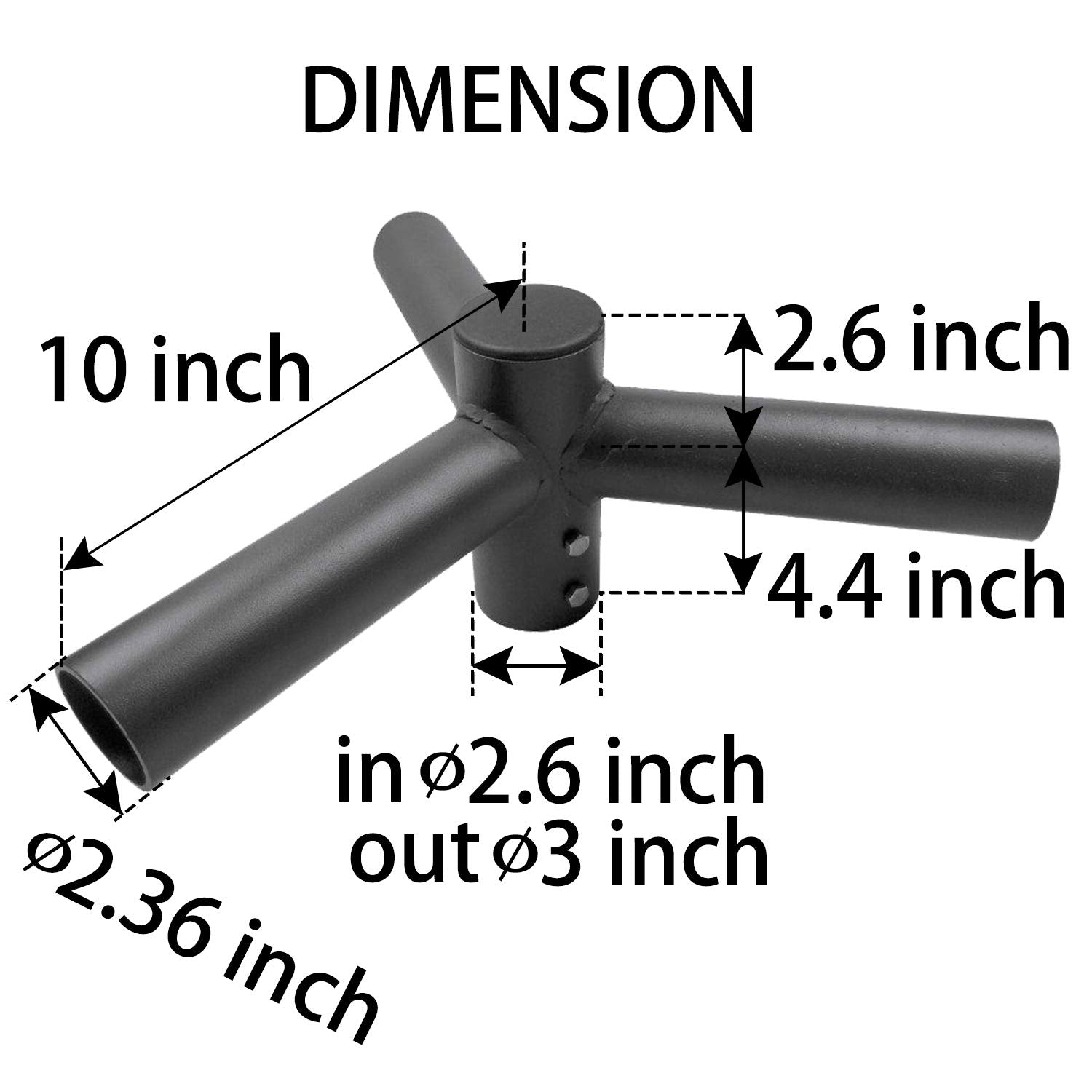 1000Led Triple 120 Degree Horizontal Tenon Adapter, Triple Spoke Bracket For 2-3/8 Inch Slip Fitter Light, Available For 2.5 Inc
