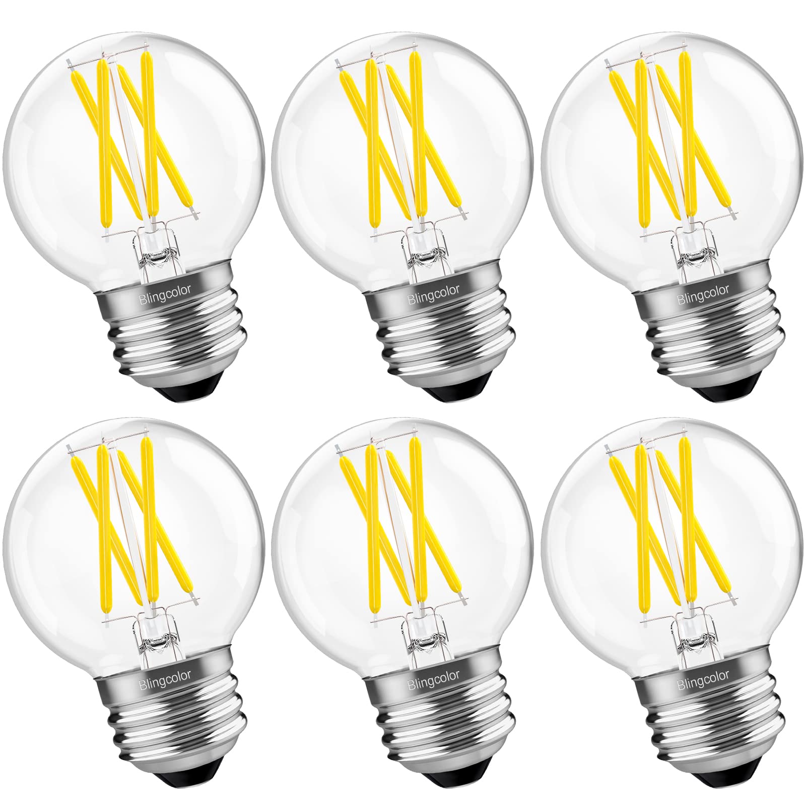 6 Pack G16.5 Led Bulbs 60W, 6W Dimmable G16.5 Globe E26 Led Light Bulb, E26 Led Bulbs 60 Watt Equivalent, Neutral White 4000K Sm