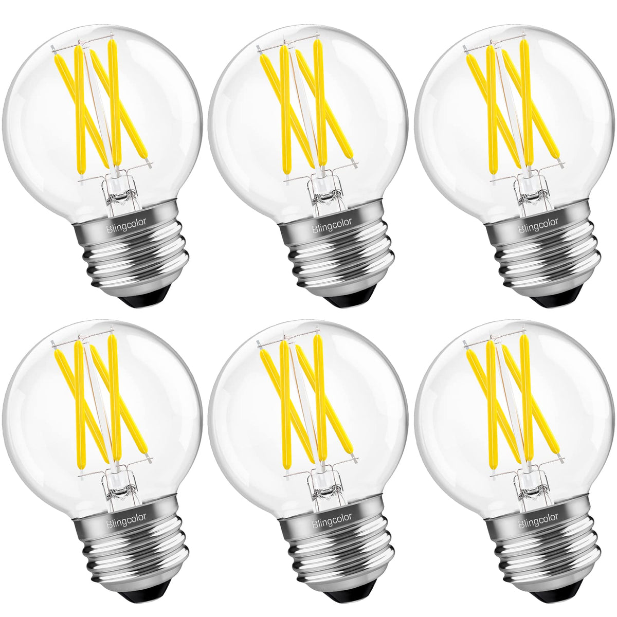 6 Pack G16.5 Led Bulbs 60W, 6W Dimmable G16.5 Globe E26 Led Light Bulb, E26 Led Bulbs 60 Watt Equivalent, Neutral White 4000K Sm
