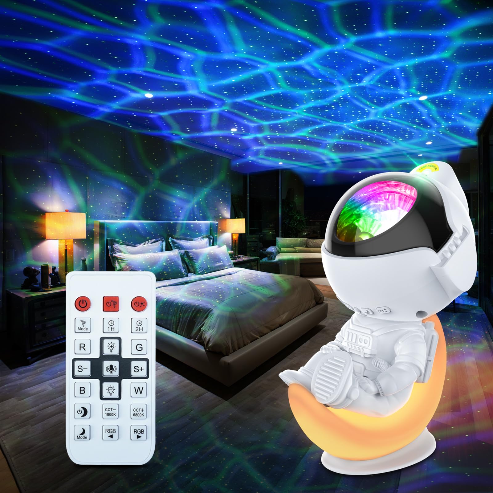 Rossetta Astronaut Galaxy Projector Night Light With Timer And Remote  Kids mature-themeds Room Decor  Party  Gifts For Christmas  Birthdays