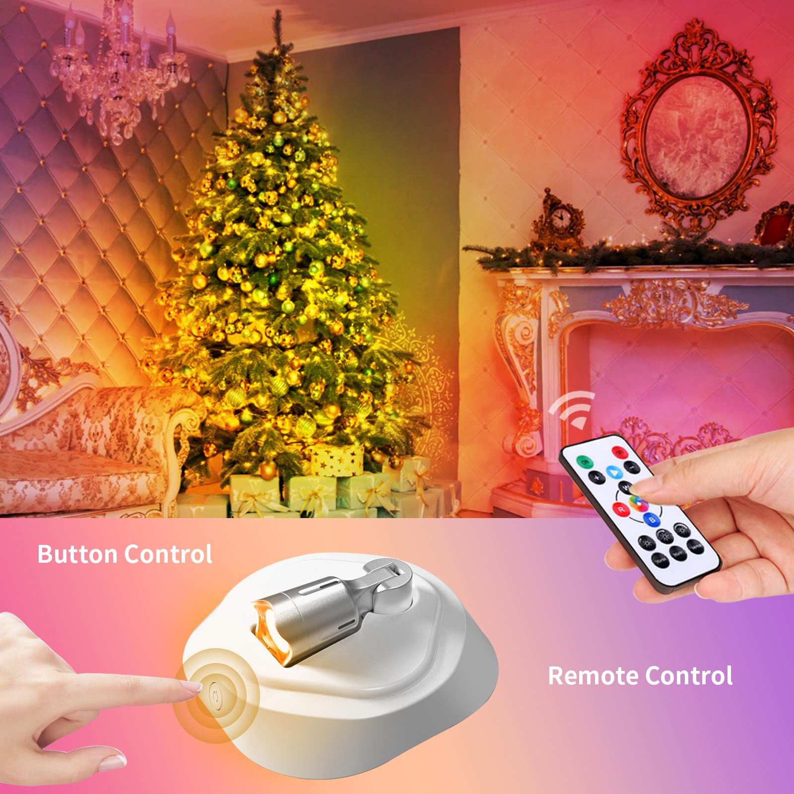 LED Wireless Spotlights with Remote,RGBW Rechargeable Up Lights Indoor,16 Color Changing Battery Operated Light with Timer Dimma