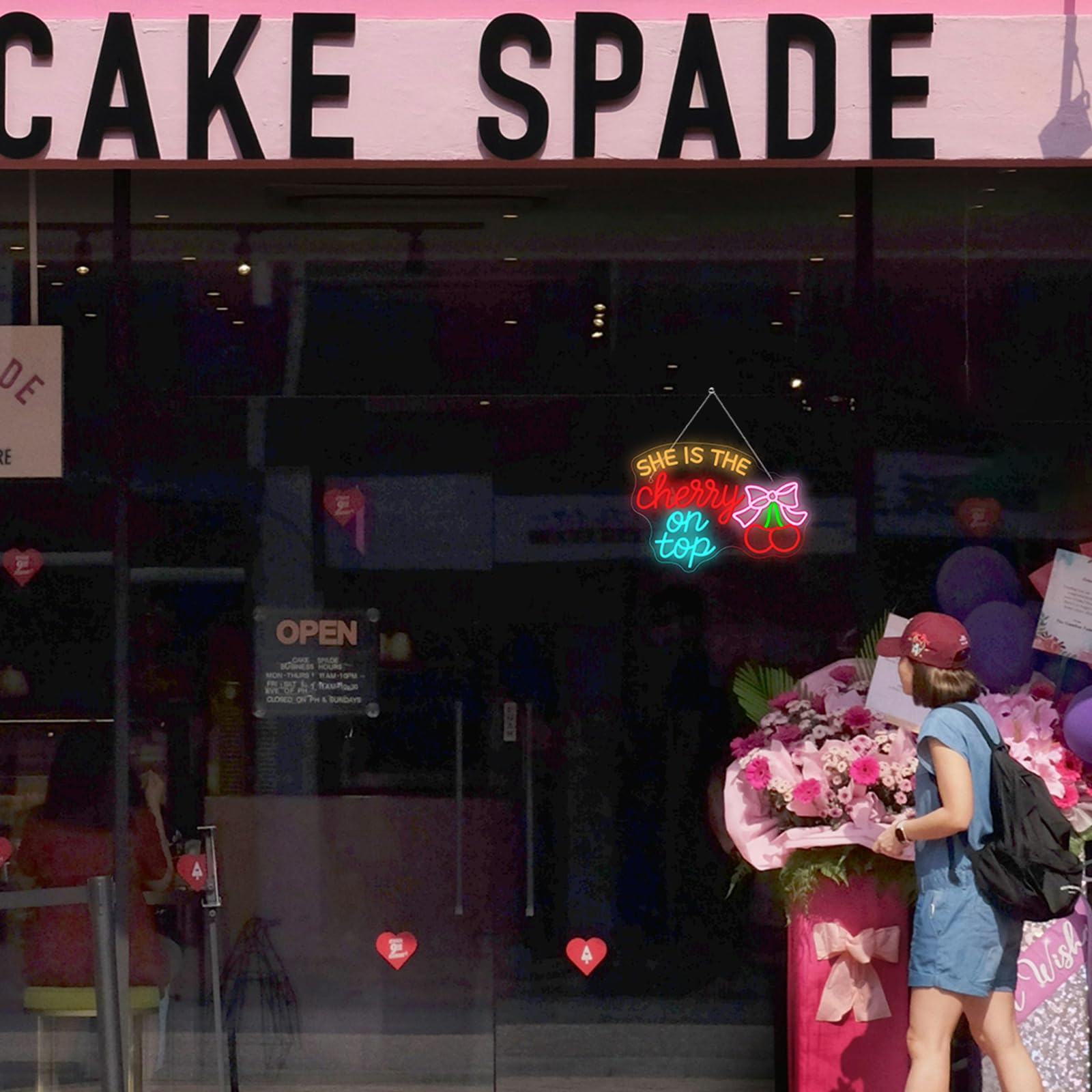 Cherry Neon Sign She Is The Cherry On Top Led Light For Cherries Decor Usb Powered Dimmable Pink Light Sign For Bedroom Bar Party Neon Cherry Led Gifts For Girls And Aesthetic Lovers