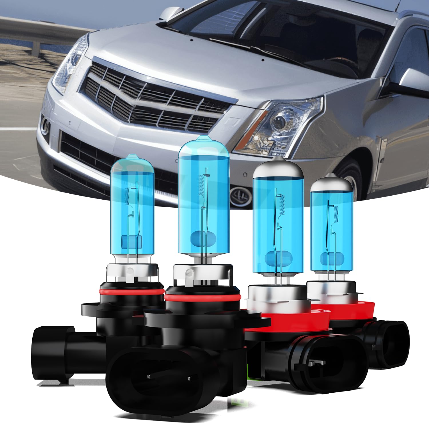 TTDBDAN Headlights Fit For 2010-2016 Cadillac SRX Halogen Headlight Bulbs,9005/HB3/H10 High Beam & H11/H8/H9 Low Beam Headlight
