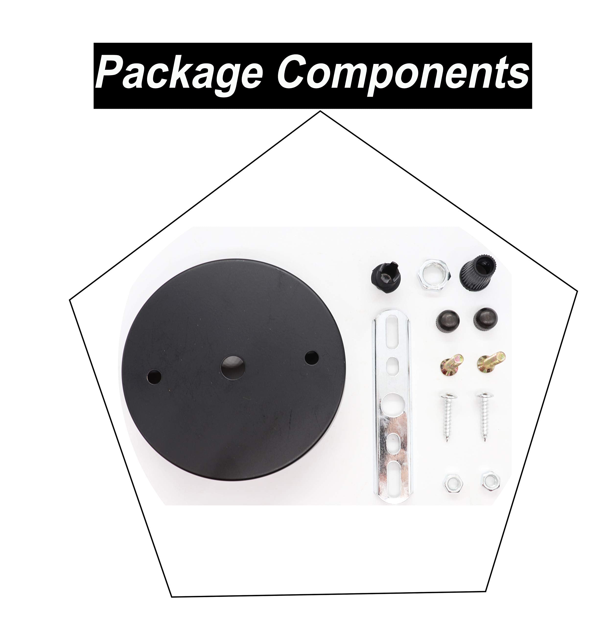 binifiMux Pendant Light Accessories, 2-Pack Black Ceiling Plate Chassis, Metal, 98mm x 18mm, Model: binifiMux_NO