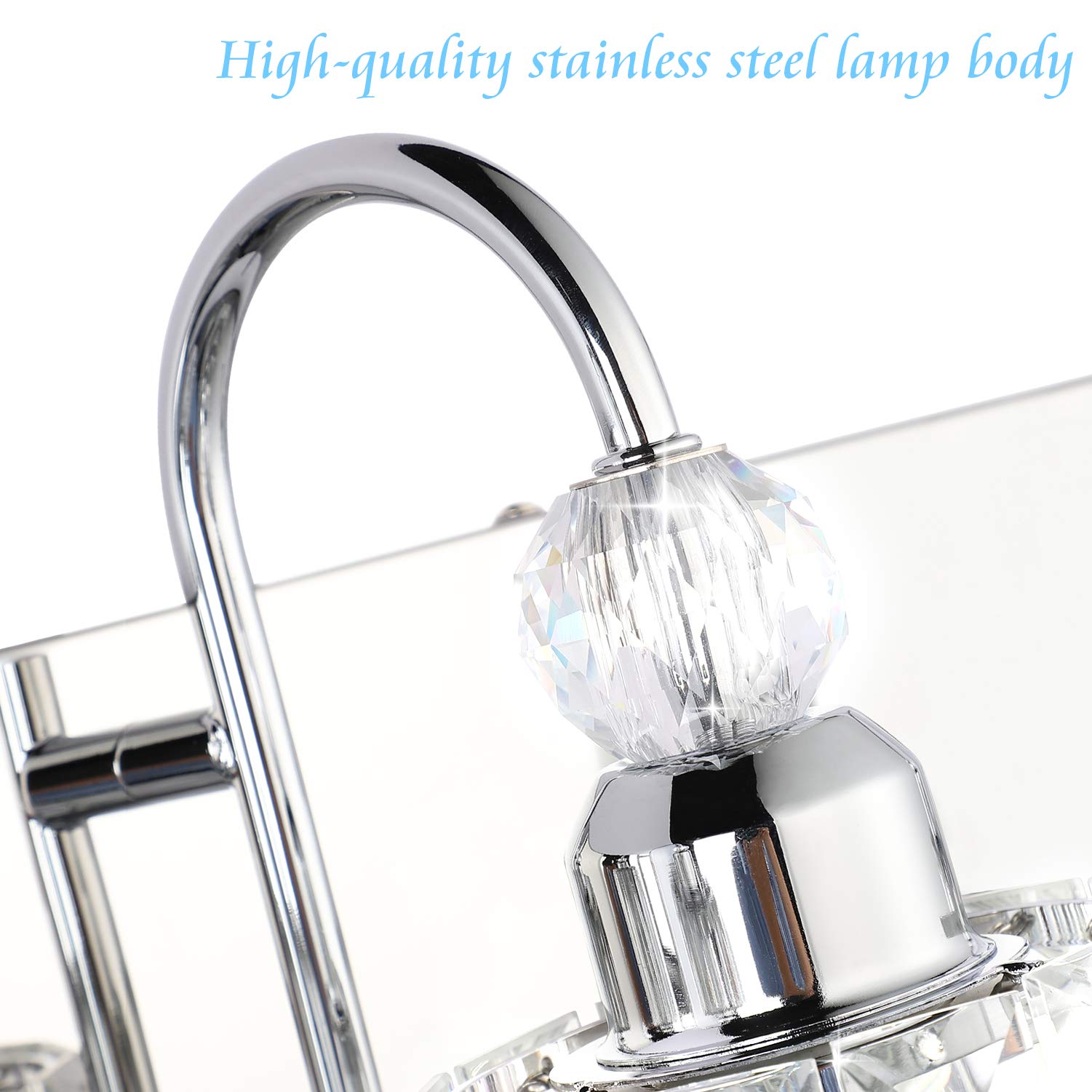 Ralbay Modern Bathroom Vanity Light - 2-Light Crystal Wall Fixture For Bathroom