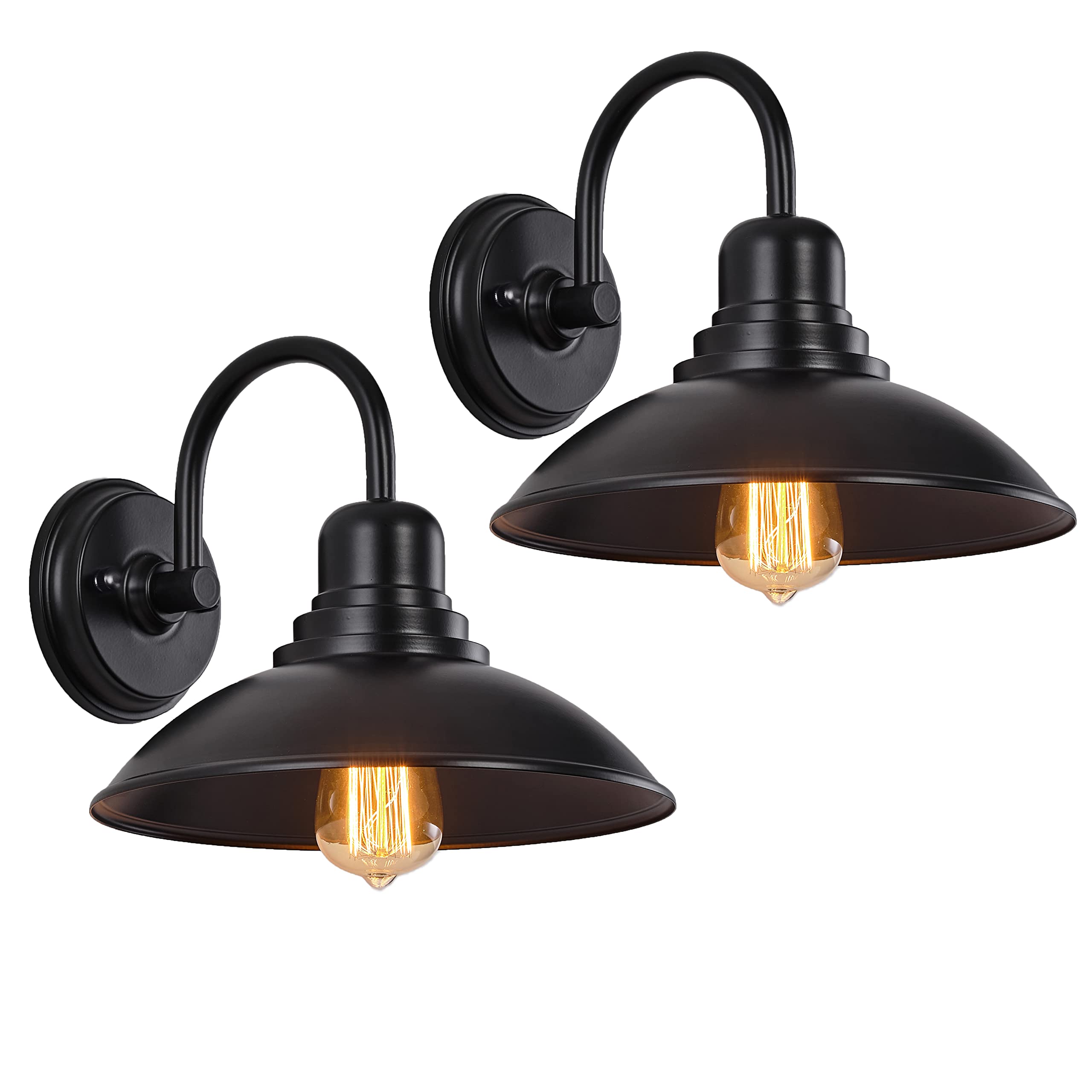 Goldhill 2 Pack Bathroom Vanity Lighting Fixture, Black Outdoor Barn Light Fixture, Waterproof Farmhouse Metal Wall Sconce Indoor For House, Garage, Doorway, Porch