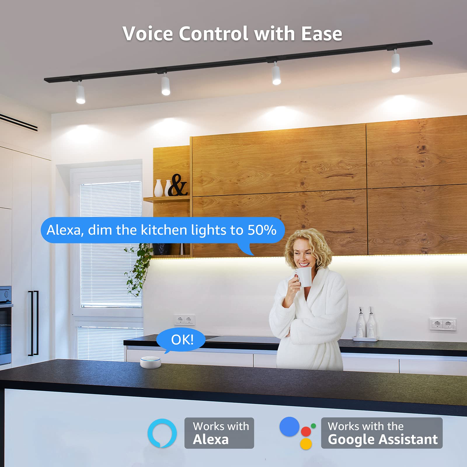 Lepro GU10 Smart LED Light Bulbs, Dimmable, Tunable White (2700K-6500K), Compatible with Alexa & Google Assistant, Pack of 2