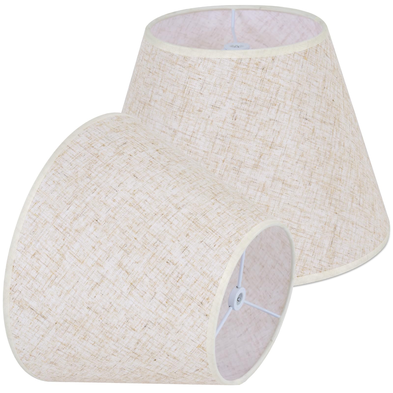 Beige Lamp Shades Set of 2 for Table Lamps  6 Top x 10 Bottom x 7 High Linen Small Lamp Shades Beige Modern Fabric Lampshades  Replaceable Spider Fitter Home Decor Shade