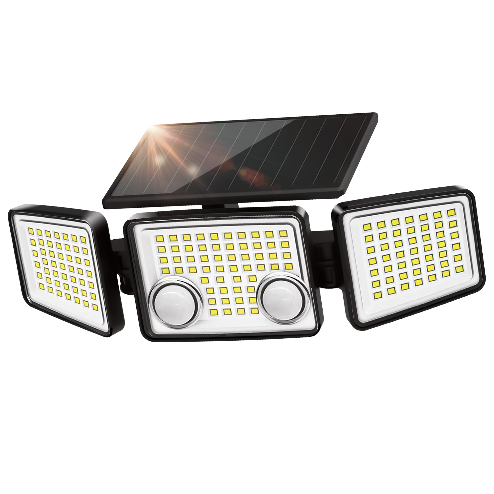 UME Solar Outdoor Lights 3000 Lumen 152 LED Motion Sensor Flood Light 1 Pack Black Model S2S-1 IP65 Waterproof 270° Wide Angle