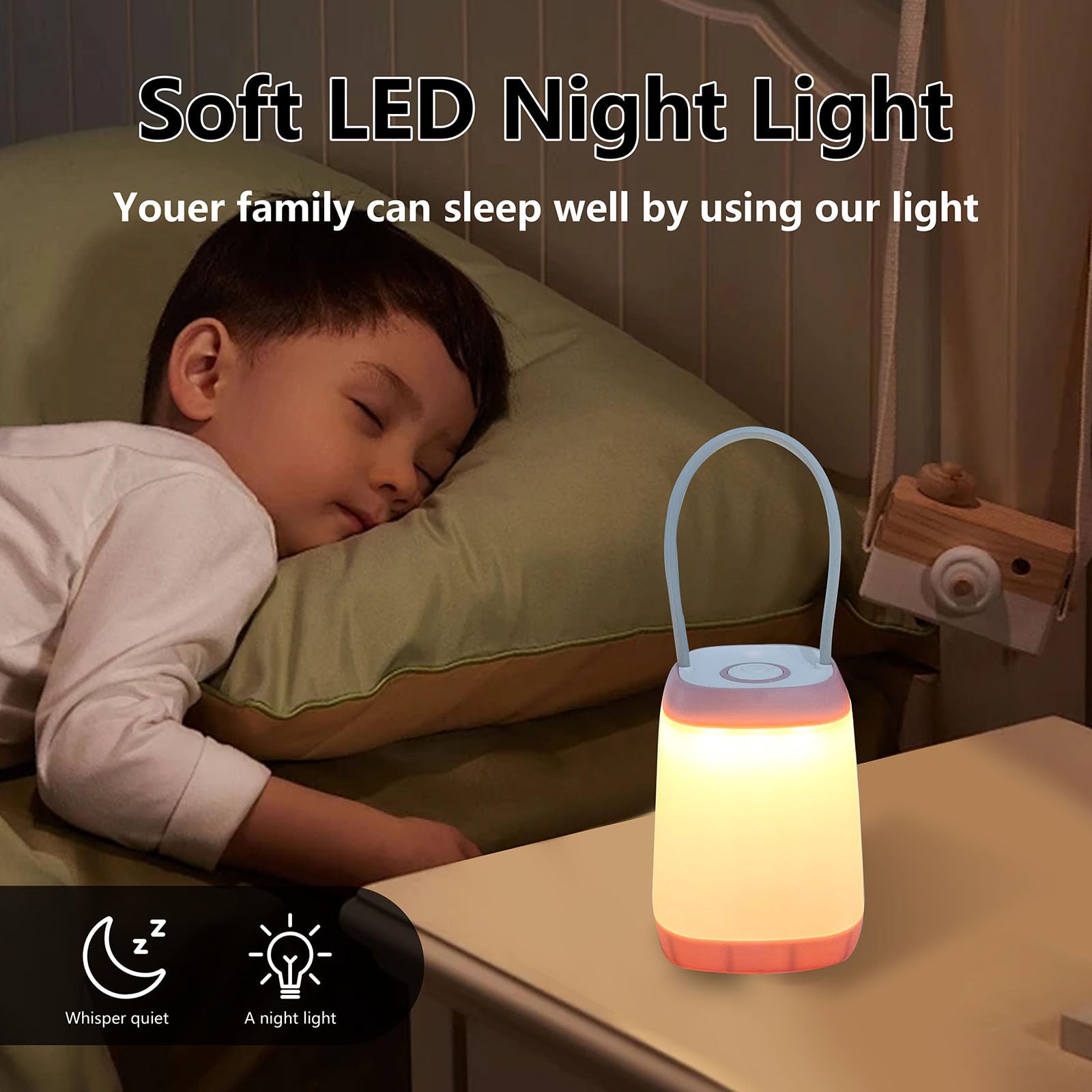 Hilngav 3 Pack LED Camping Light, 3 Light Modes Battery Powered Night Light for Indoor and Outdoor Emergency Light, Tent Lantern