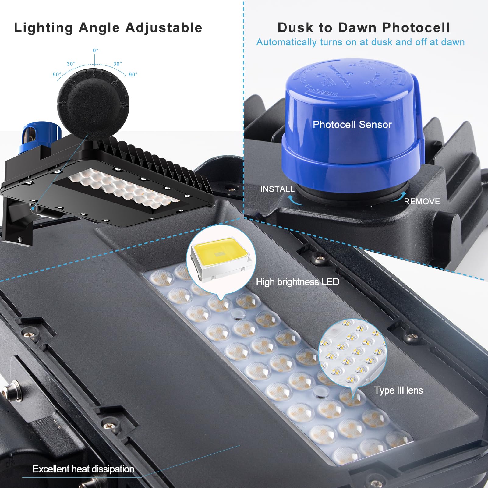 Lightdot 120W Led Parking Lot Lighting 16800Lm (Eqv 400W Hm/Hps) 5000K Parking Lot Lights With Photocell  Etl Listed Led Pole Light Outdoor Street Light With Arm Mount- 6Pack