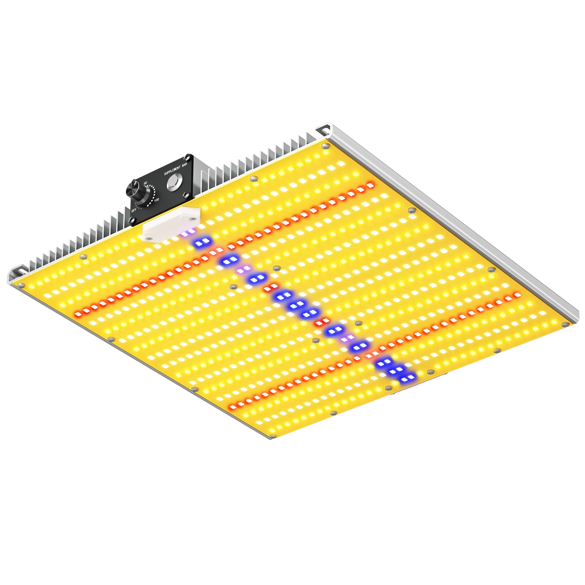 Sayhon Sh1200 Dimmable Led Grow Light - Full Spectrum With Uv & Ir, Silver, Ideal For Indoor Plants & Greenhouse, Covers 3X3 Ft.