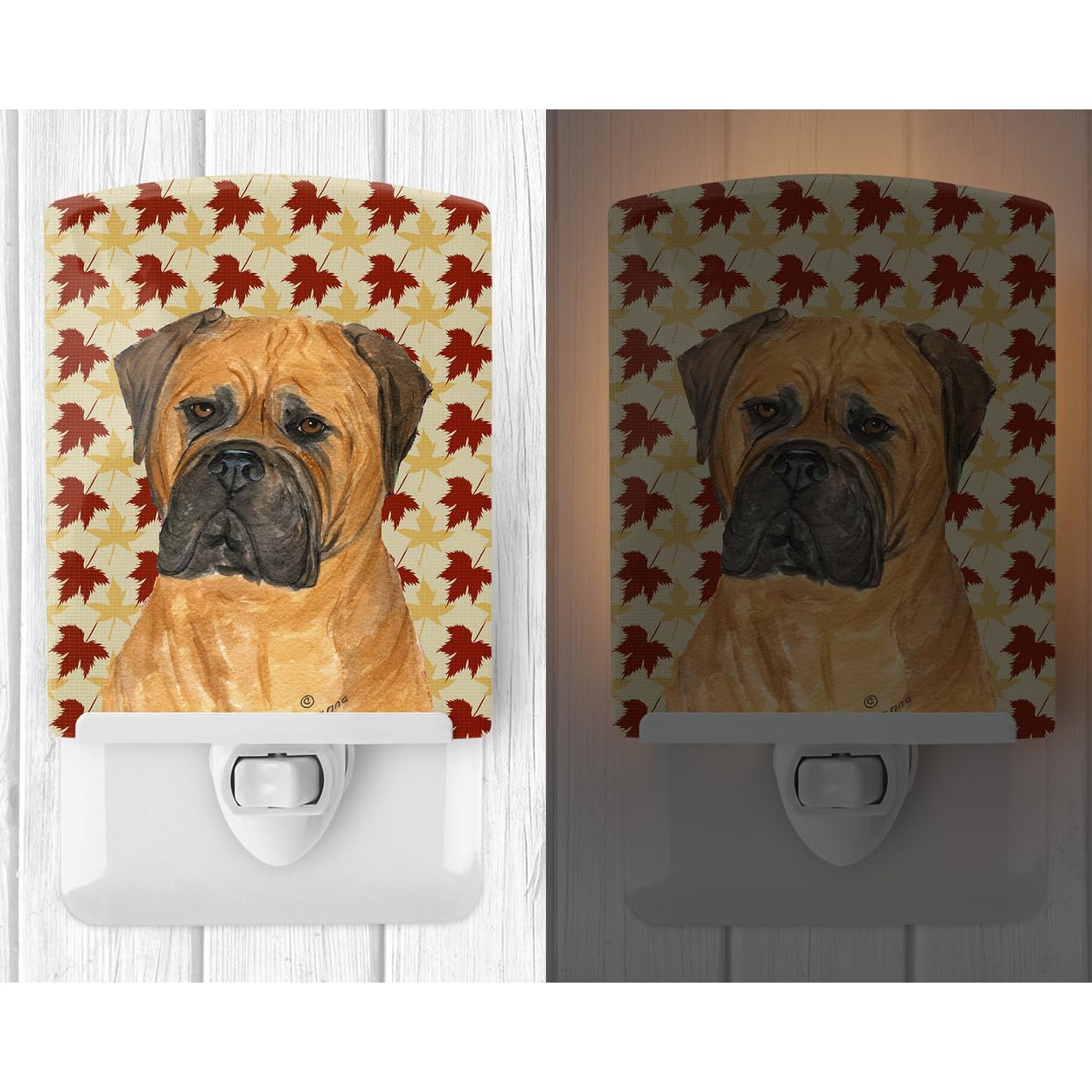 Carolines Treasures Ceramic Night Light Bullmastiff 6x4x3in Multicolor, Model SS4339CNL, UL-Certified for Bedroom, Bathroom, Kitchen