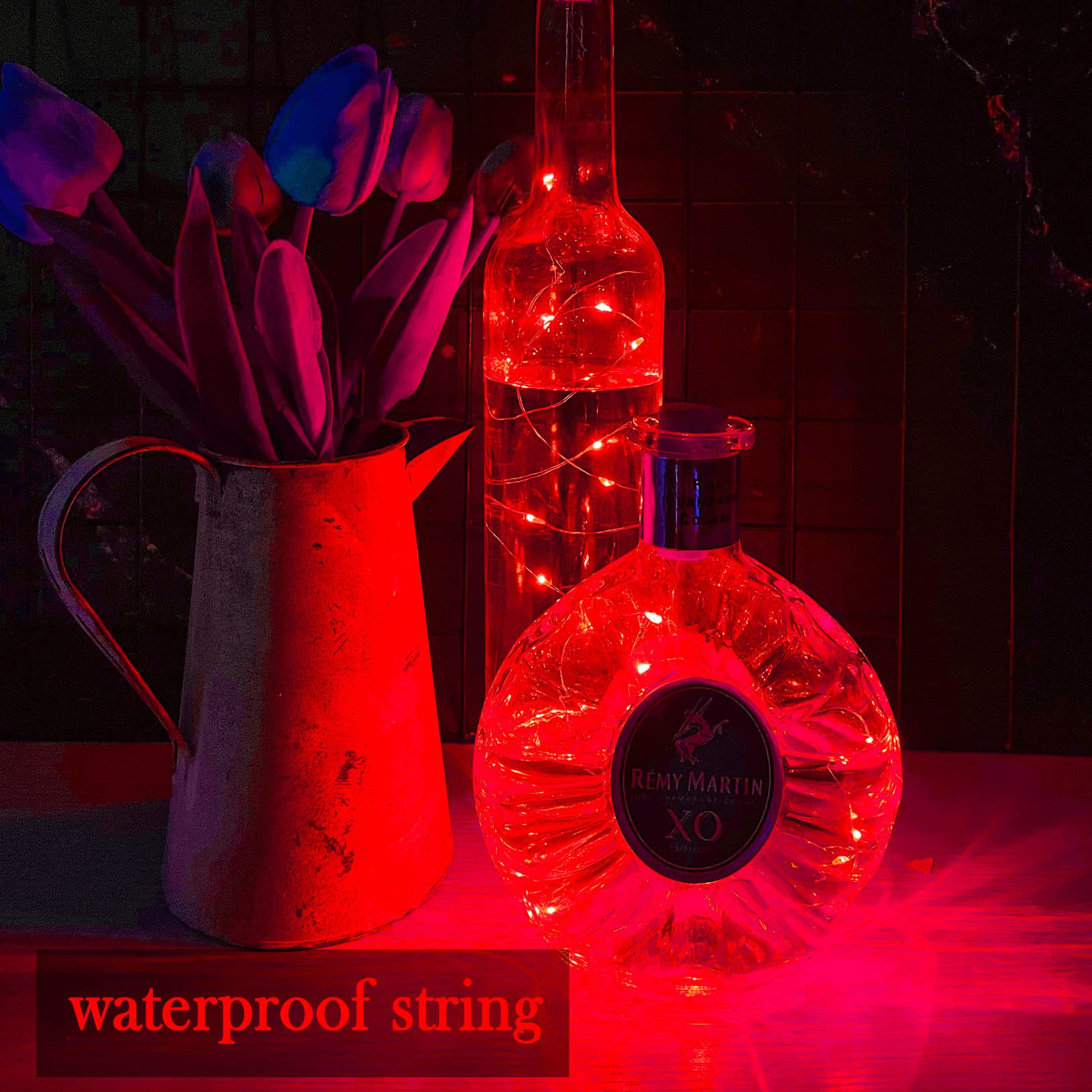 Wine Bottle Cork Lights 15Pack 10 Led 40 Inches Battery Operated Silver Wire Liquor Bottle Fairy Mini String Lights For Party Christmas Halloween Wedding Decoration (Red)