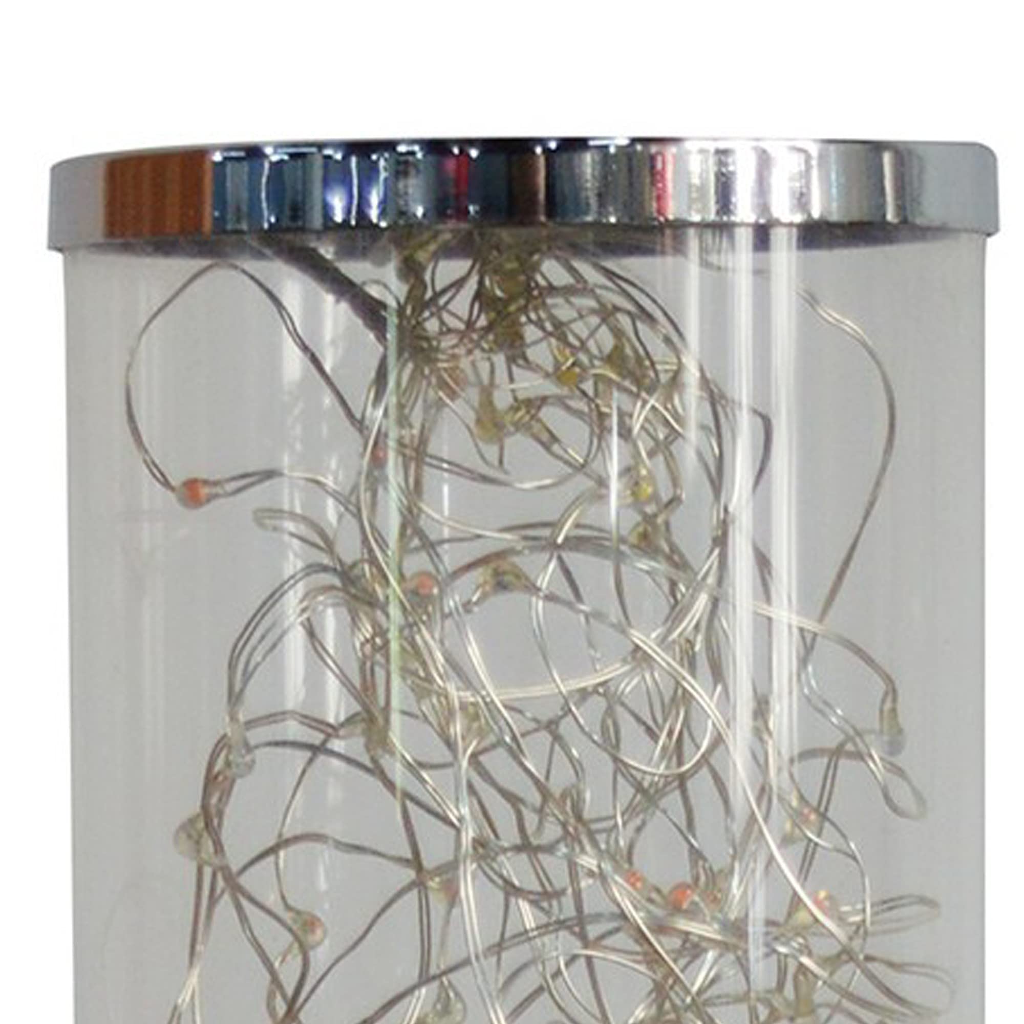 Benzara Bm240870 13 X 6 X 6 In. Column Table Lamp With Integrated Multicolored Led Clear