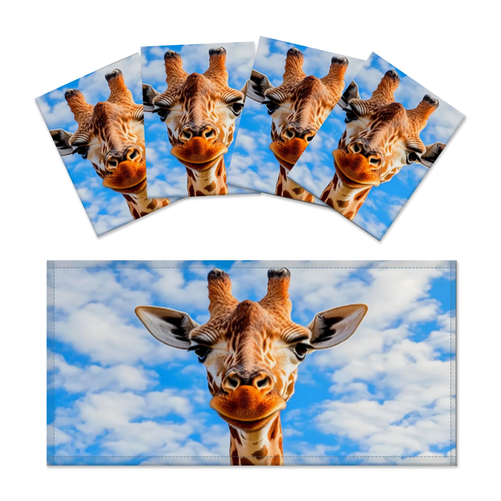 Scwisoas 4 Pack Fluorescent Light Covers For Ceiling Lights Classroom Office Magnetic Light Covers Light aroma units For Home Drop Ceiling Decoration 4 X 2 Feet Giraffe
