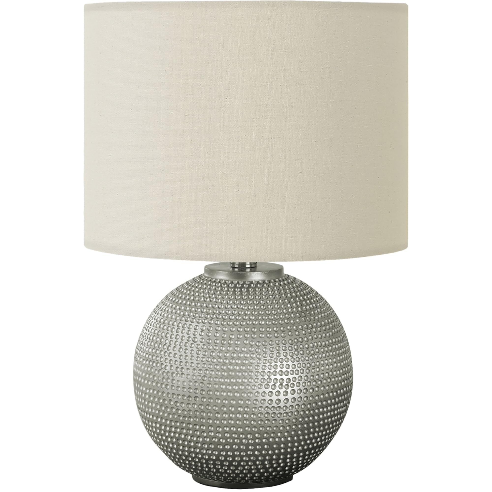 Monarch Specialties 9653 Lightingtable Lamp, Grey Resin, Ivory/Cream Shade, Modern Lighting-19 H Table, 12&quot; L X 12&quot; W X 18.5&quot; H