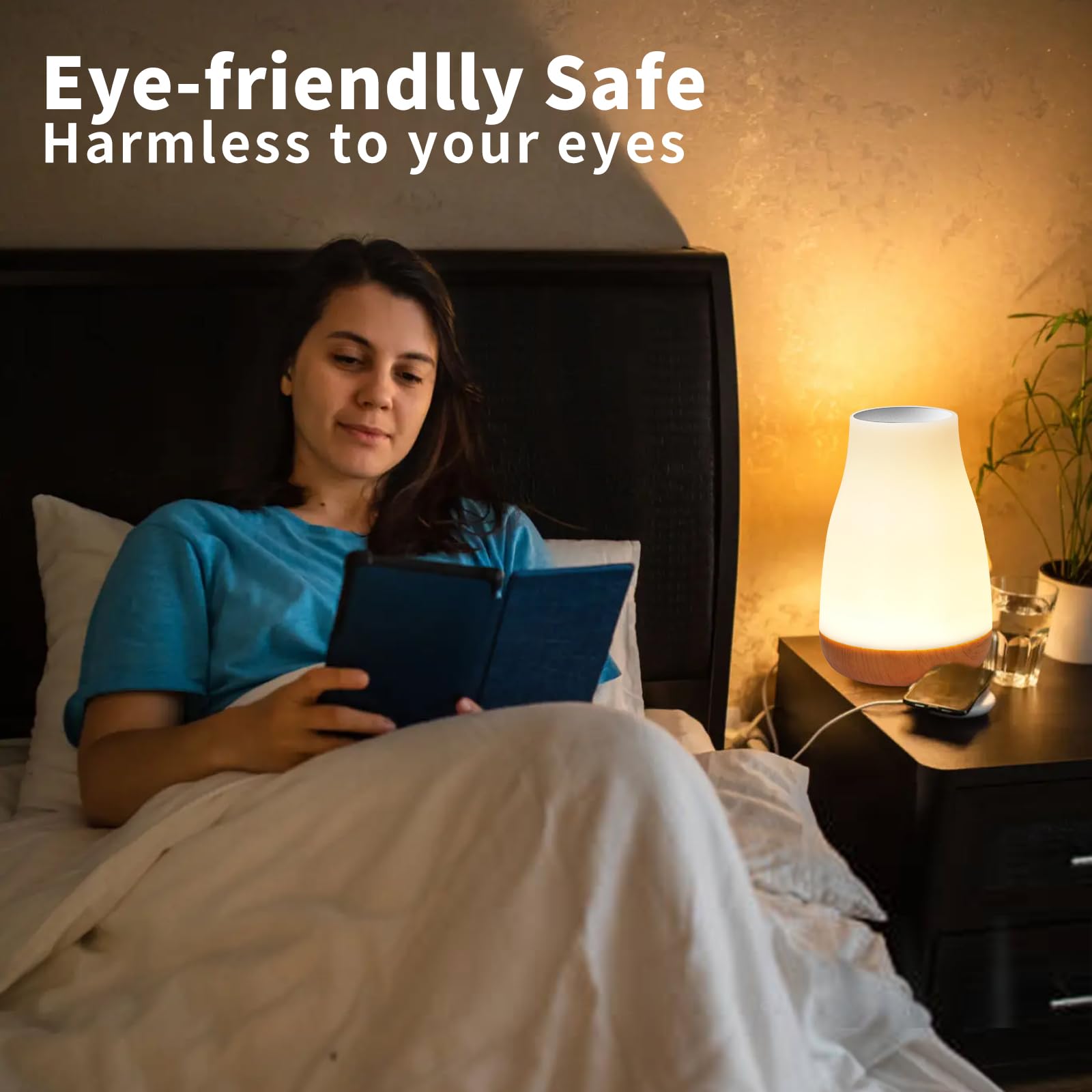 Lhyuetong 2 Pack Touch Night Light,13 Rgb Colors & 5 Brightness, Usb Rechargeable Desk Lamp, Night Light For Bedroom/Nursery/Bat