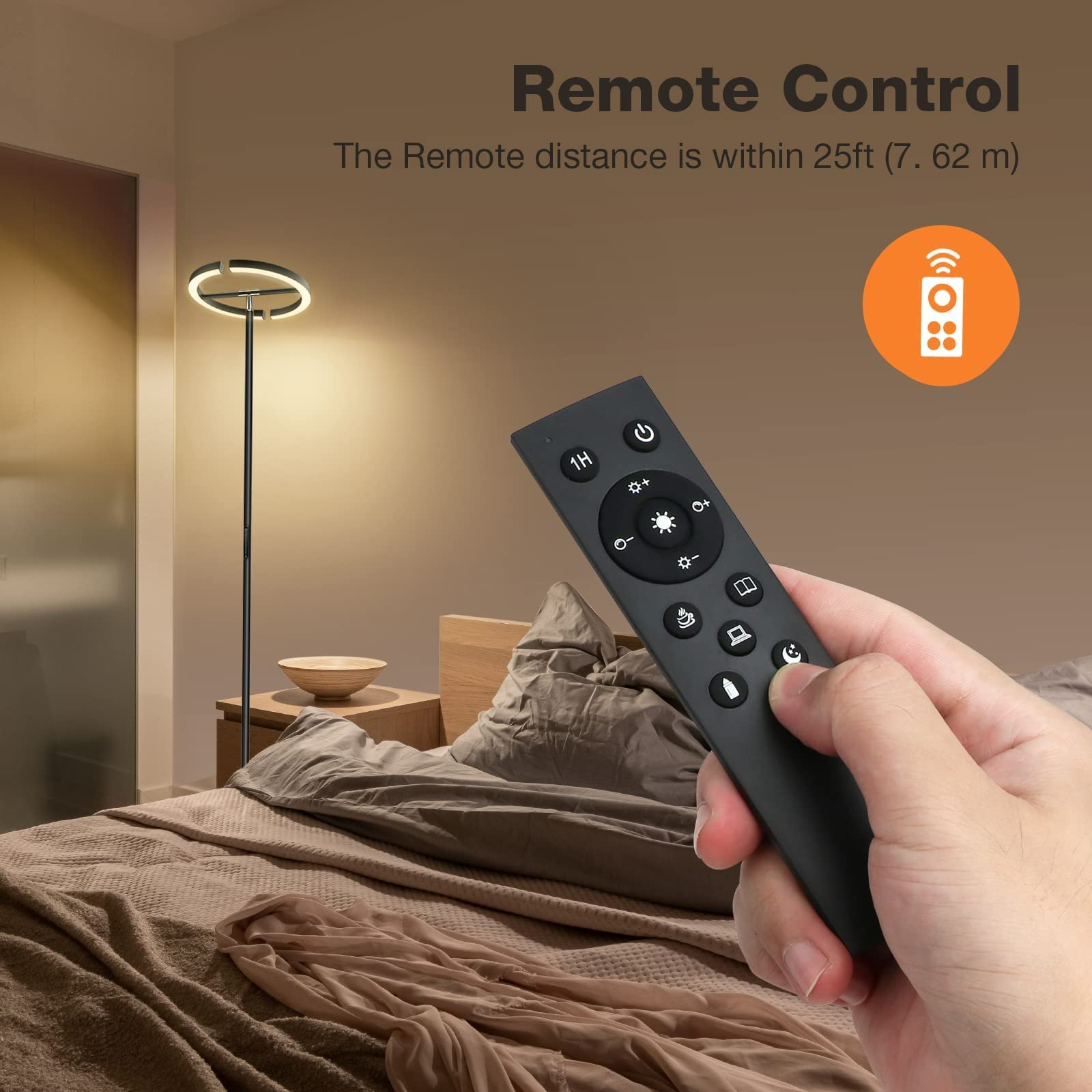 Floor Lamps For Living Room,Sibrille Modern Stepless Dimmable Standing Lamp 3000-6000K,20W Led Rotatable Reading Standing Light,